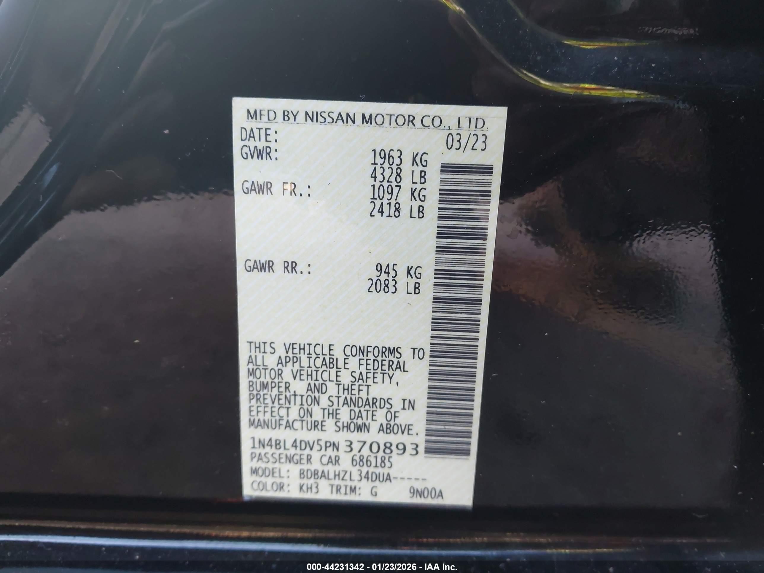 NISSAN ALTIMA image 9