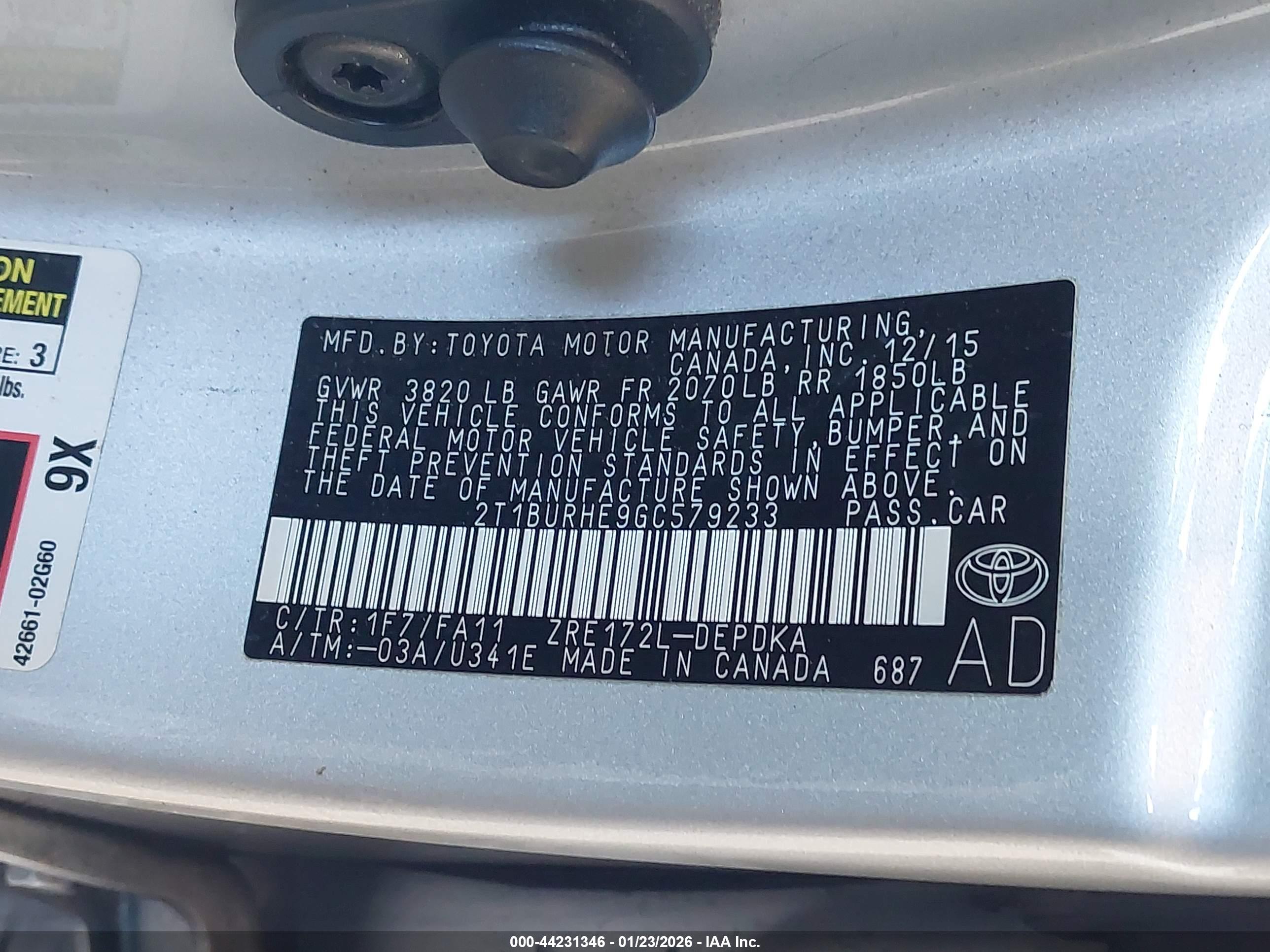 TOYOTA COROLLA image 9