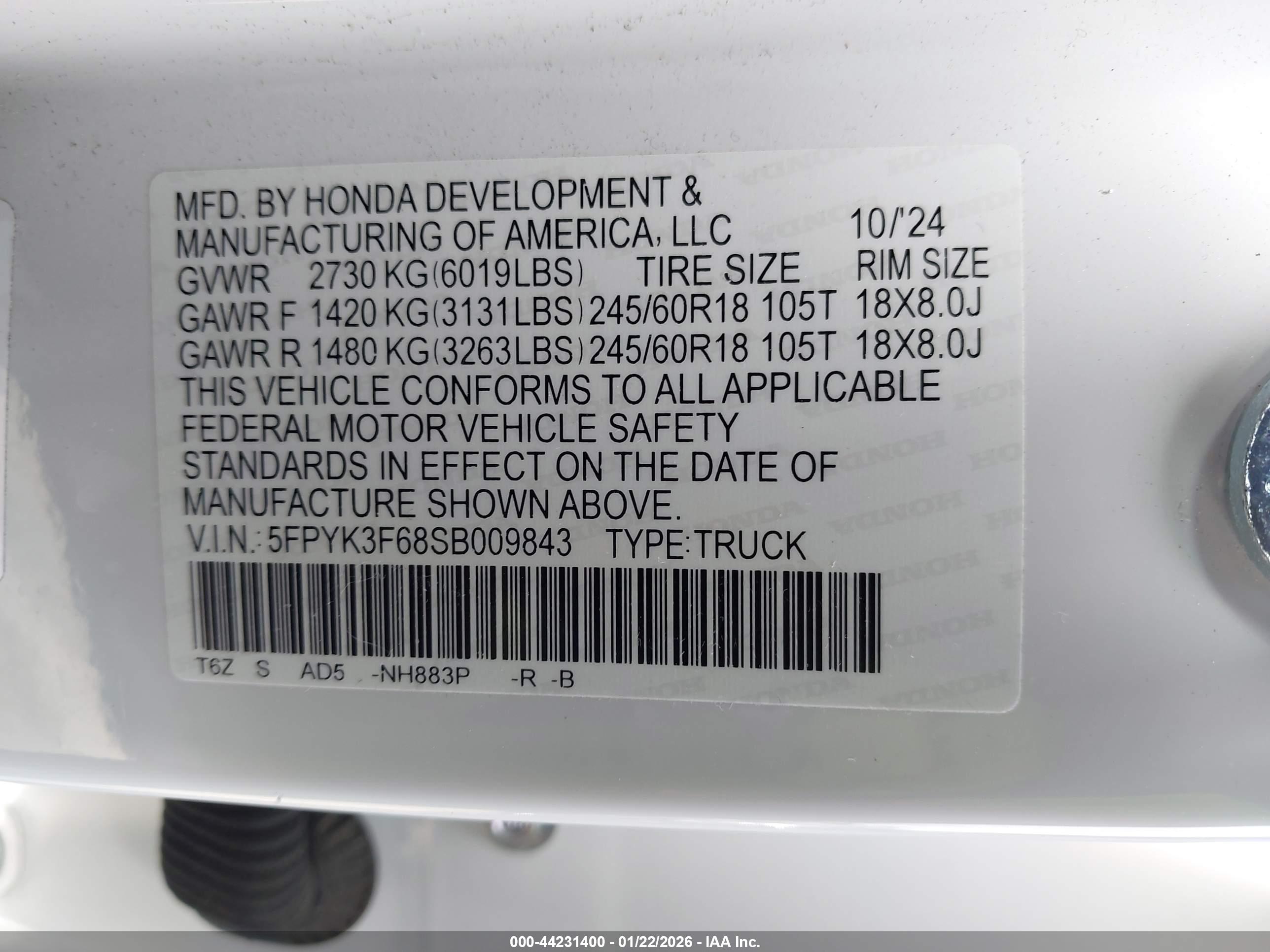 HONDA RIDGELINE image 9