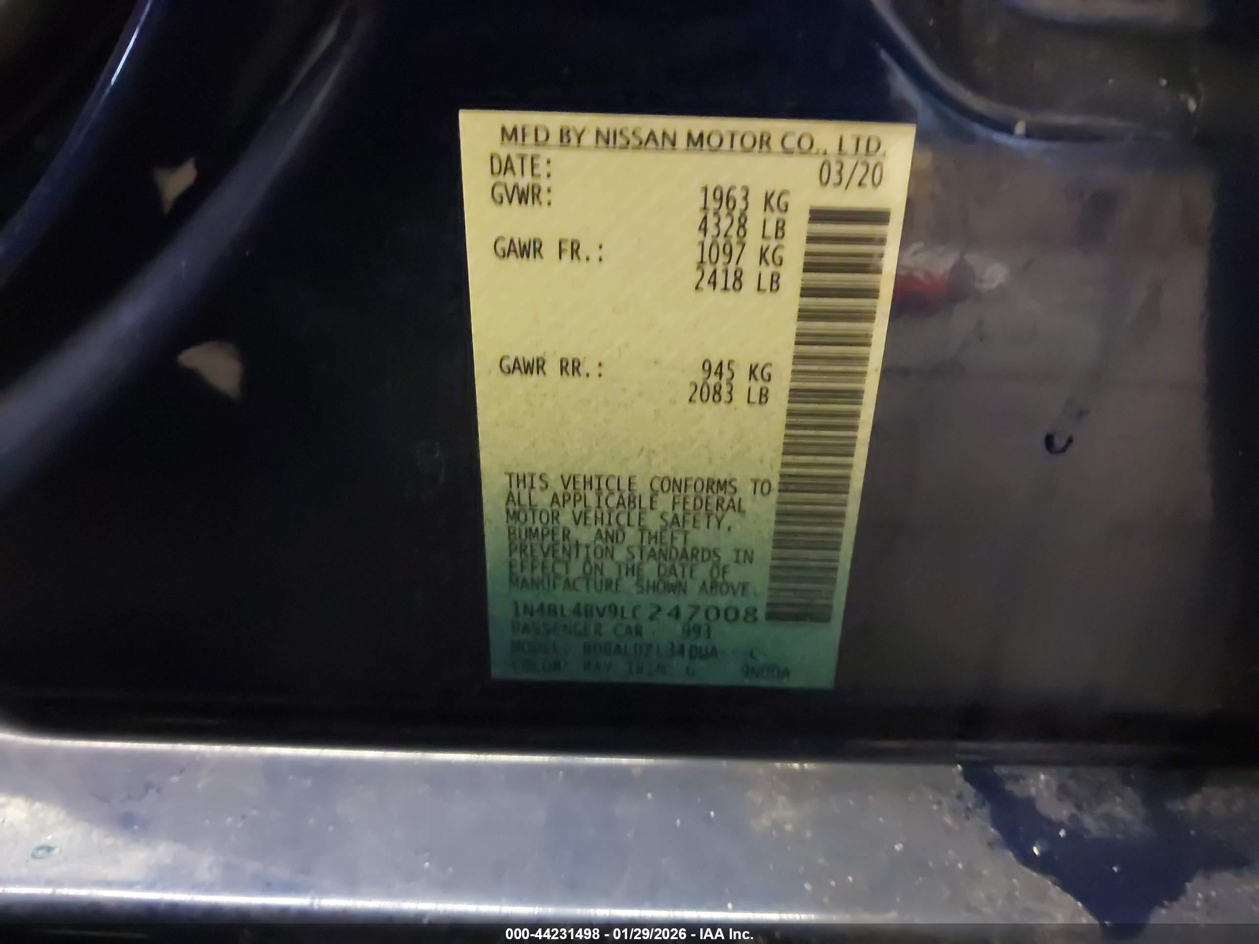 NISSAN ALTIMA image 9