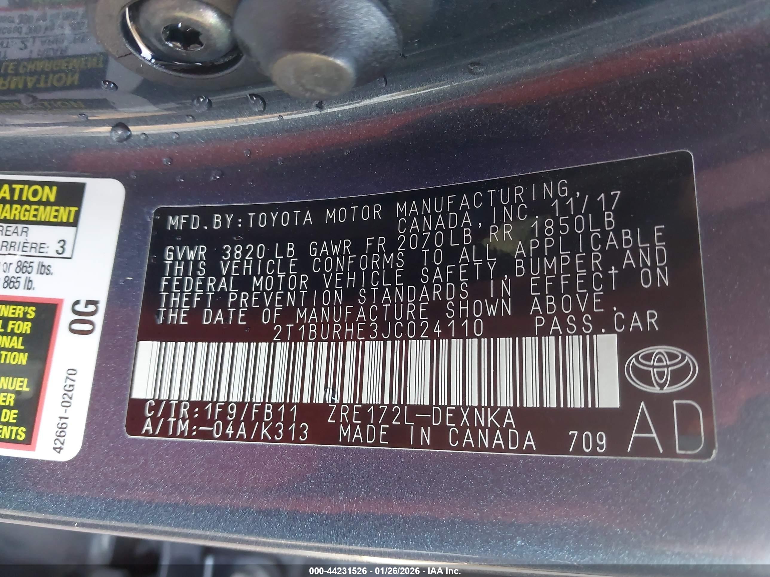 TOYOTA COROLLA image 9