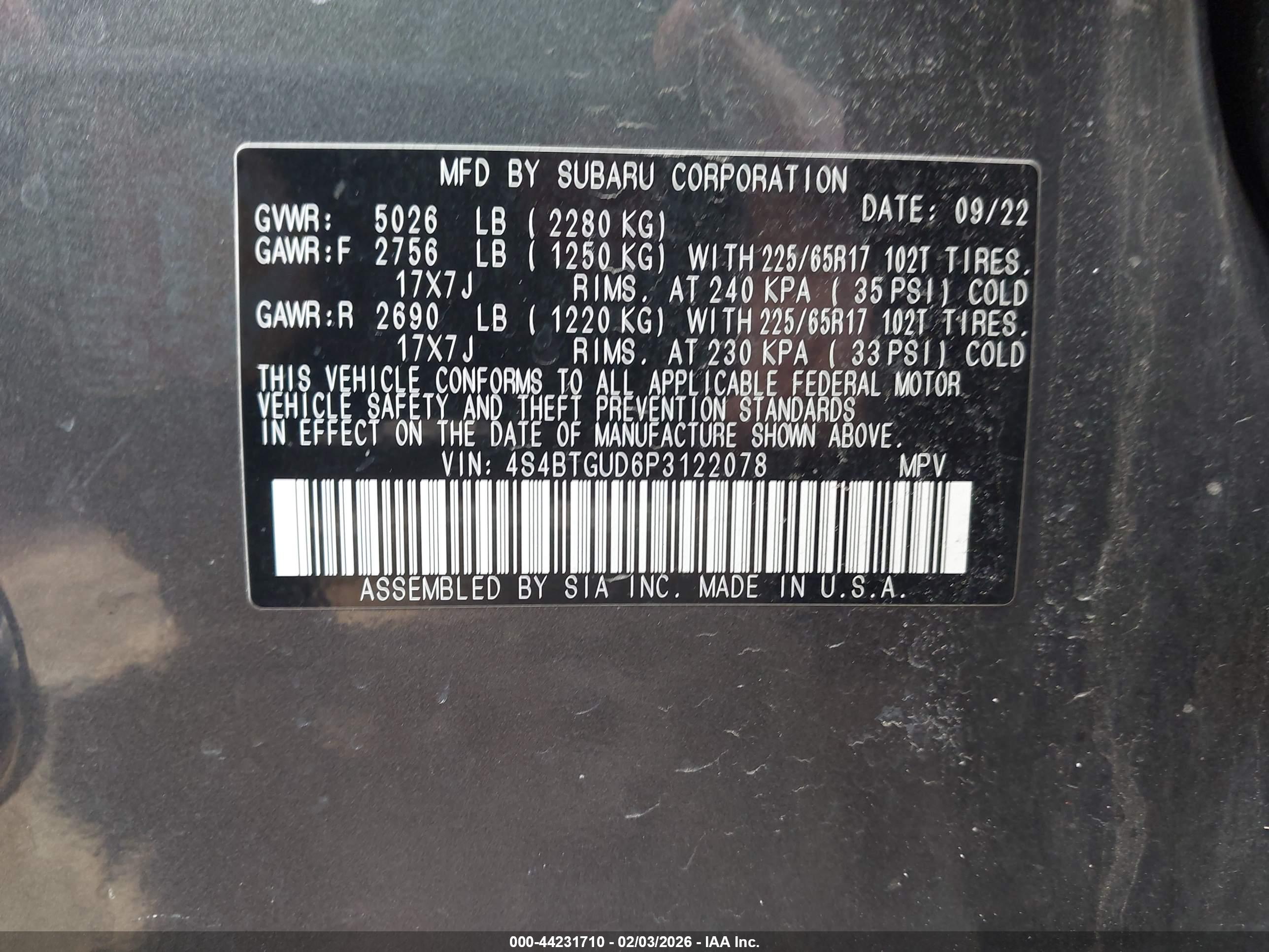 SUBARU OUTBACK image 9