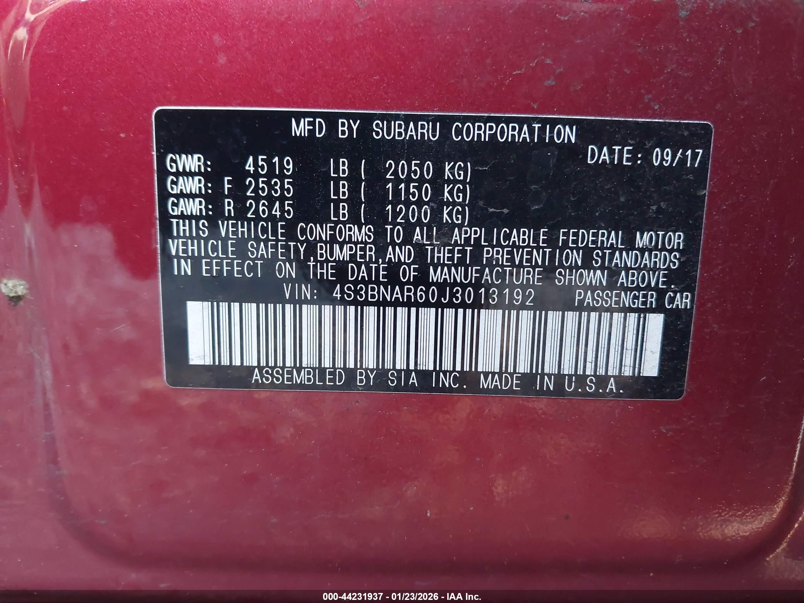 SUBARU LEGACY image 9