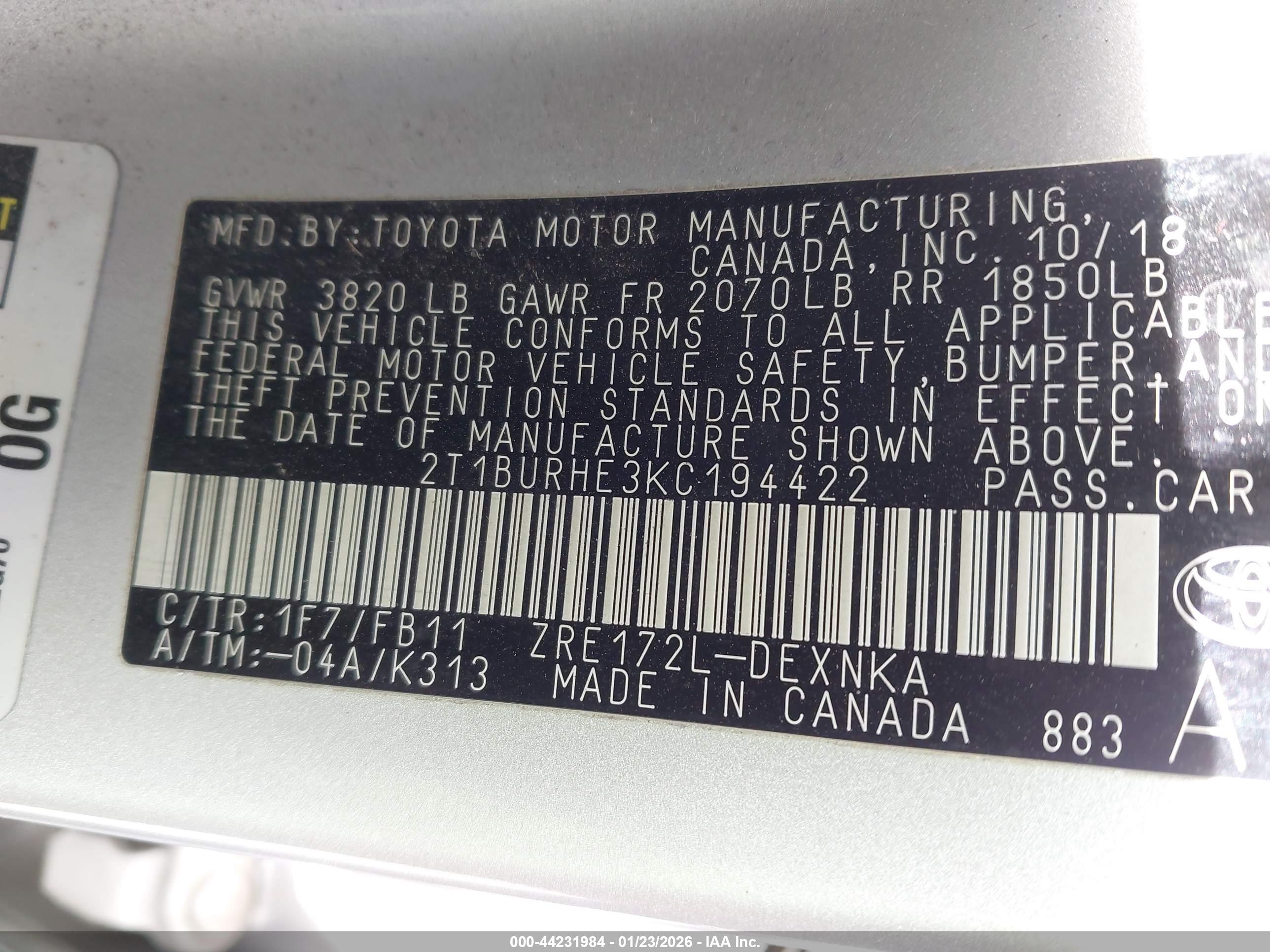 TOYOTA COROLLA image 9