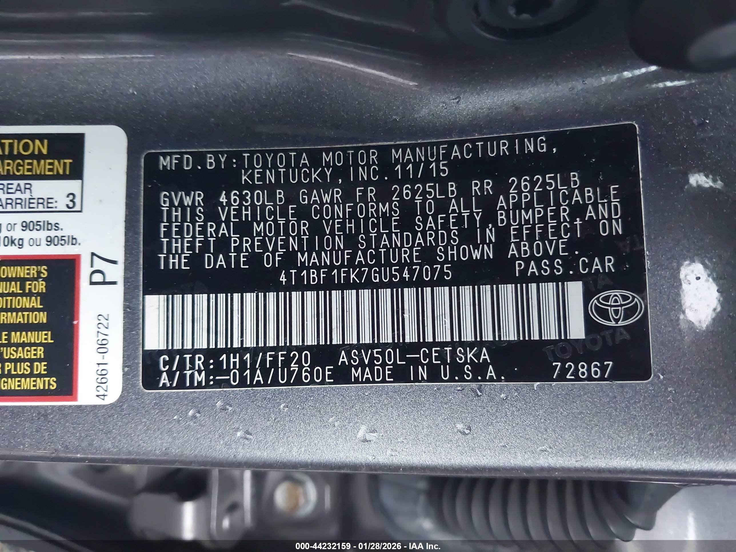 TOYOTA CAMRY image 9
