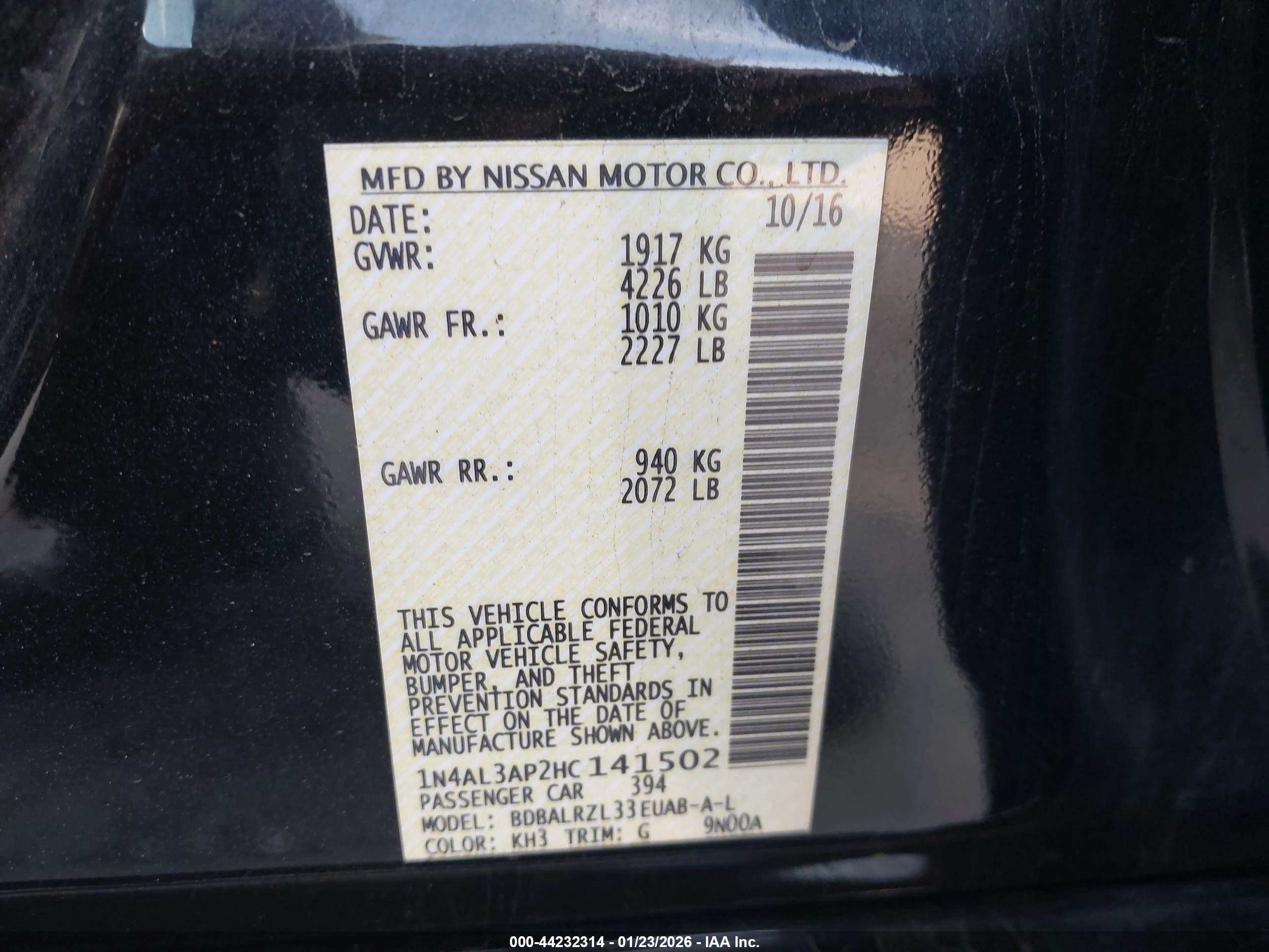 NISSAN ALTIMA image 9