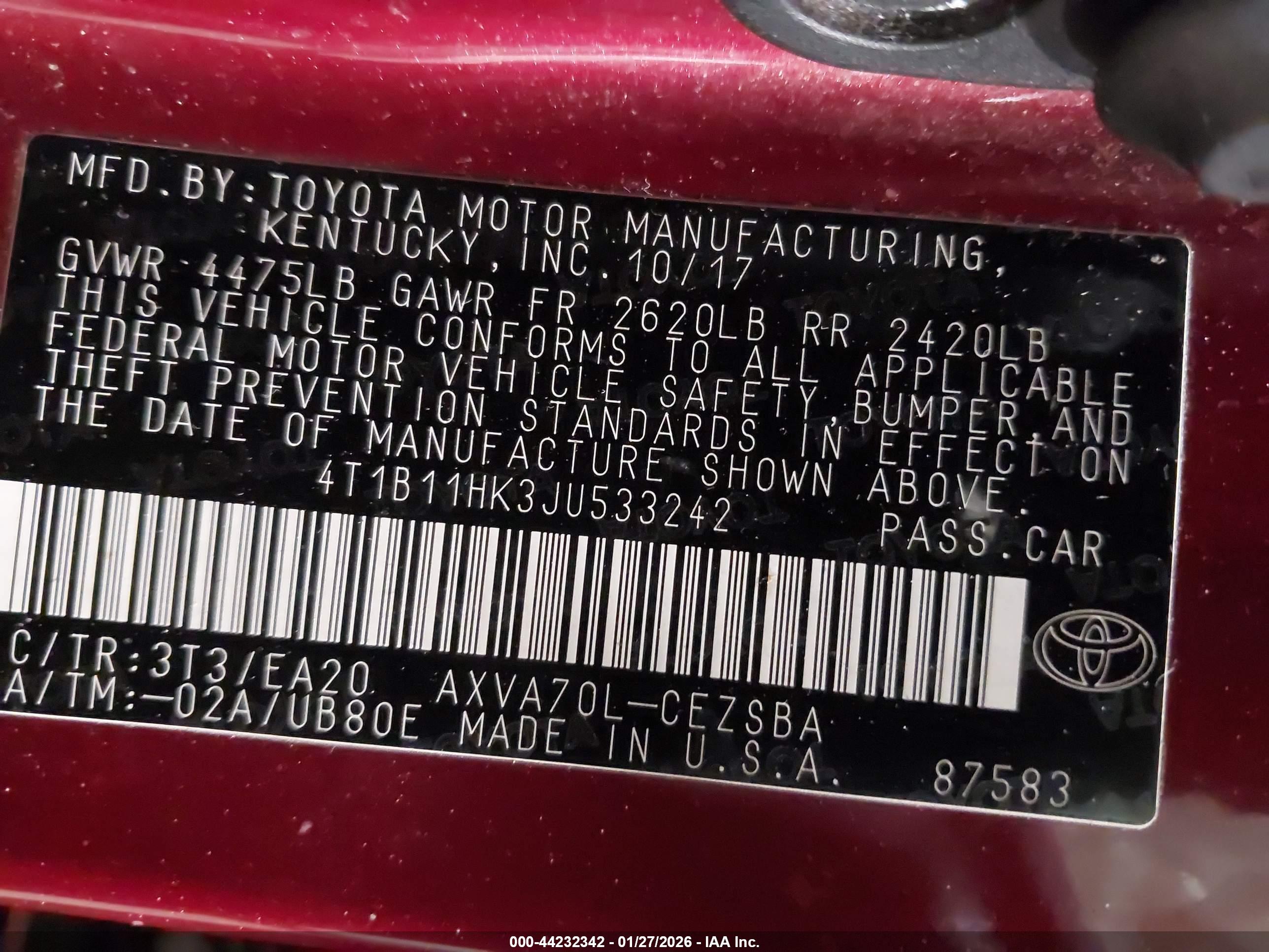 TOYOTA CAMRY image 9