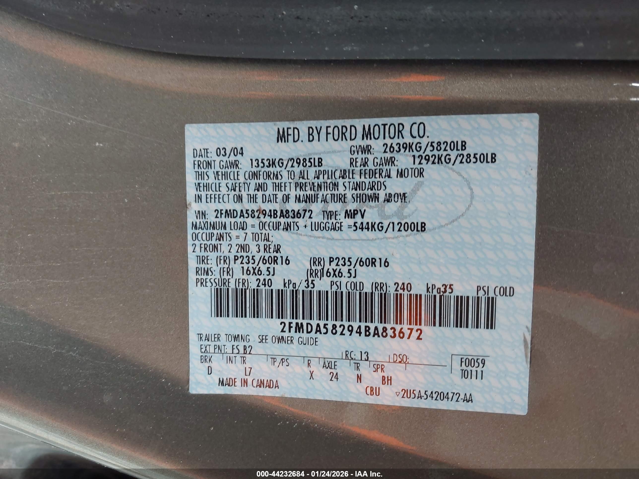 FORD FREESTAR image 9