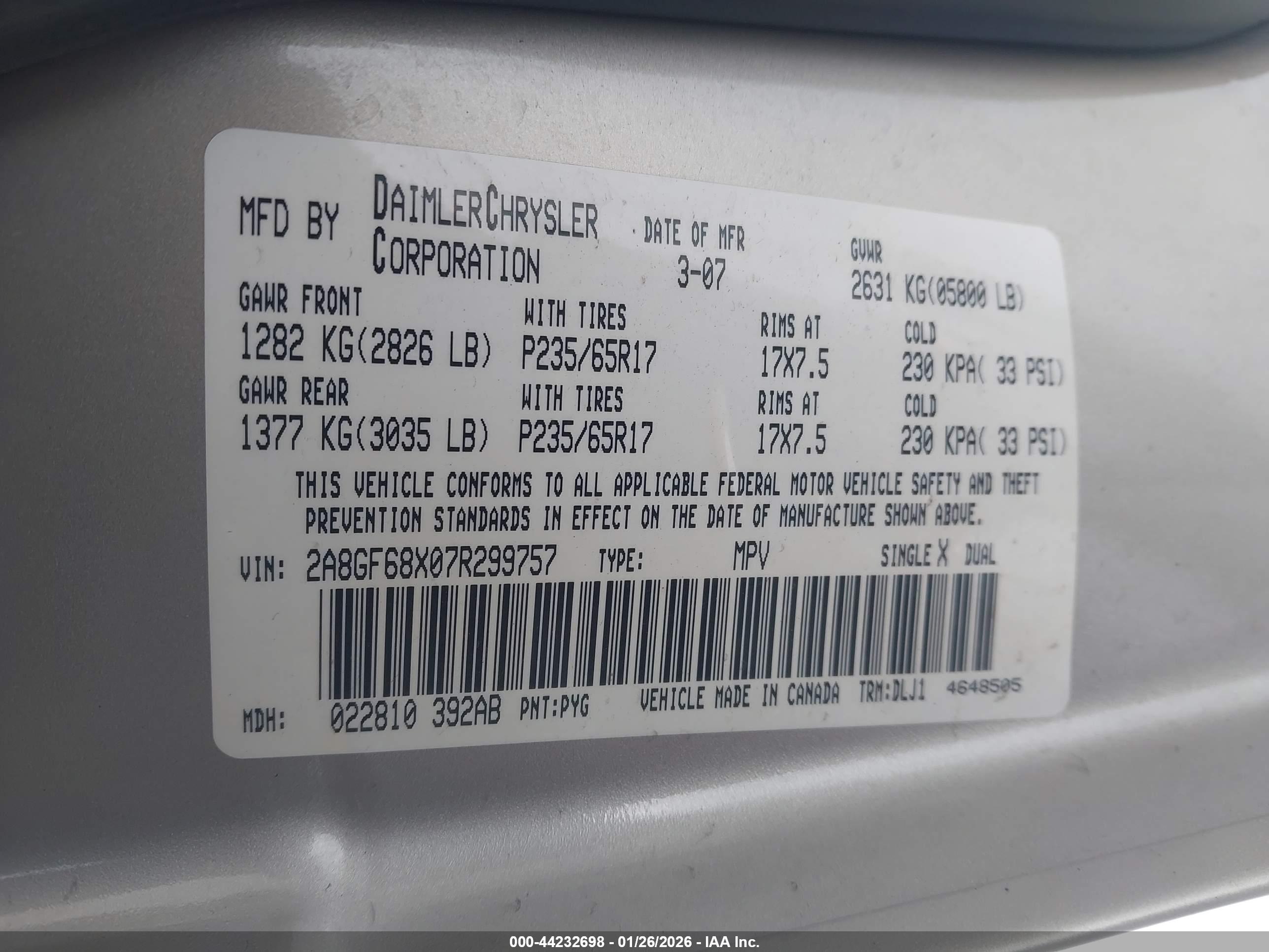 CHRYSLER PACIFICA image 9