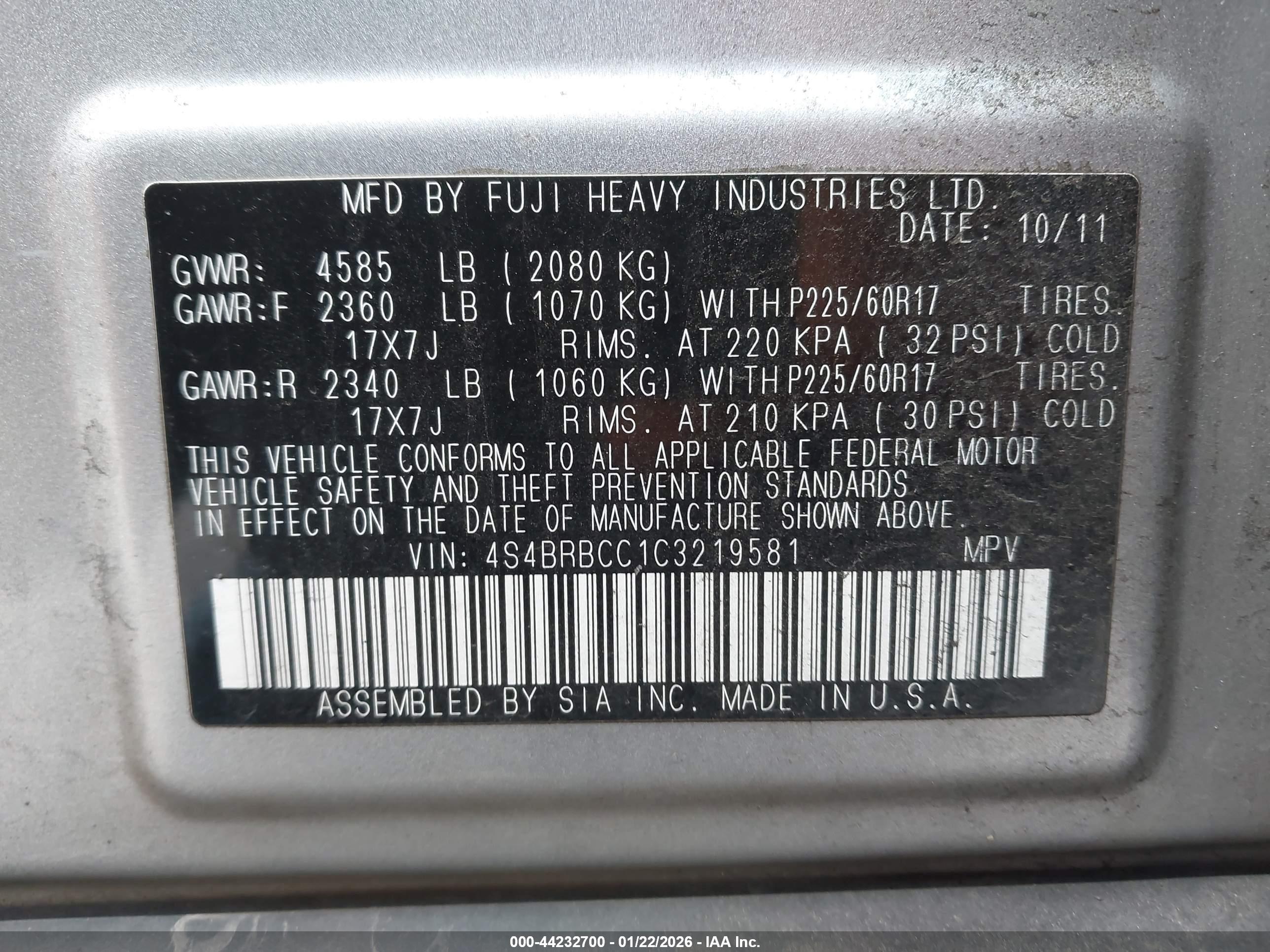 SUBARU OUTBACK image 9