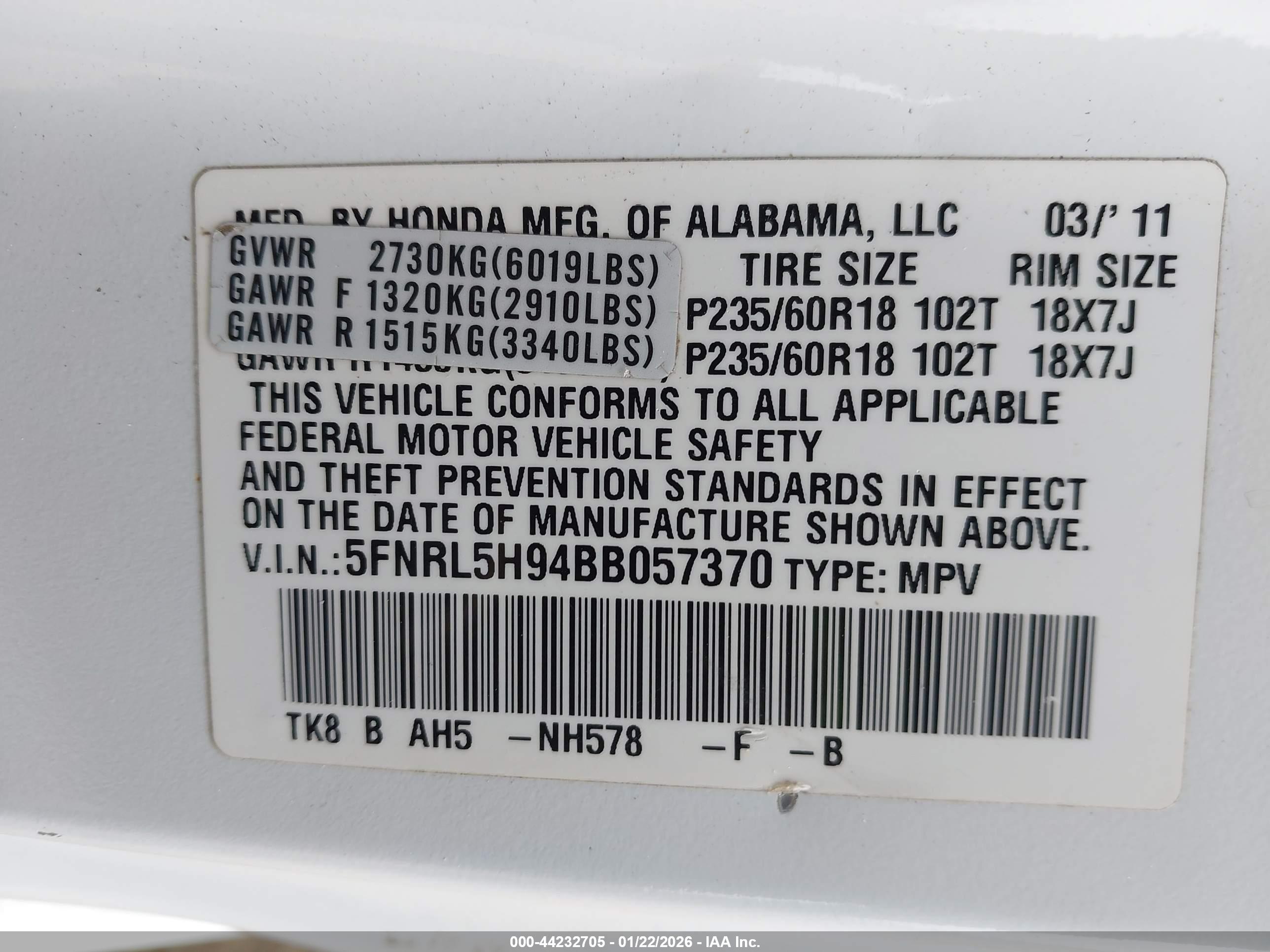 HONDA ODYSSEY image 9