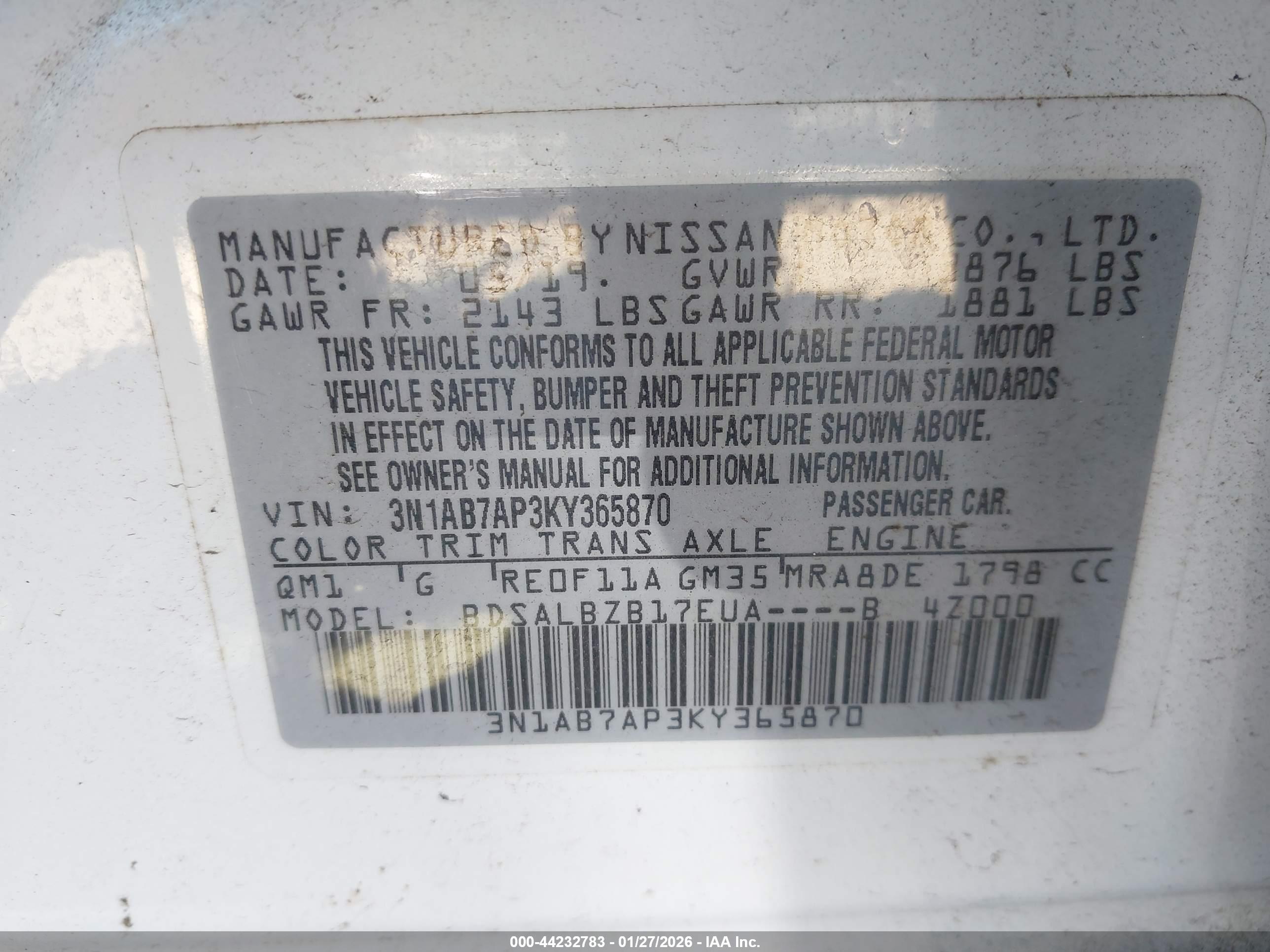 NISSAN SENTRA image 9