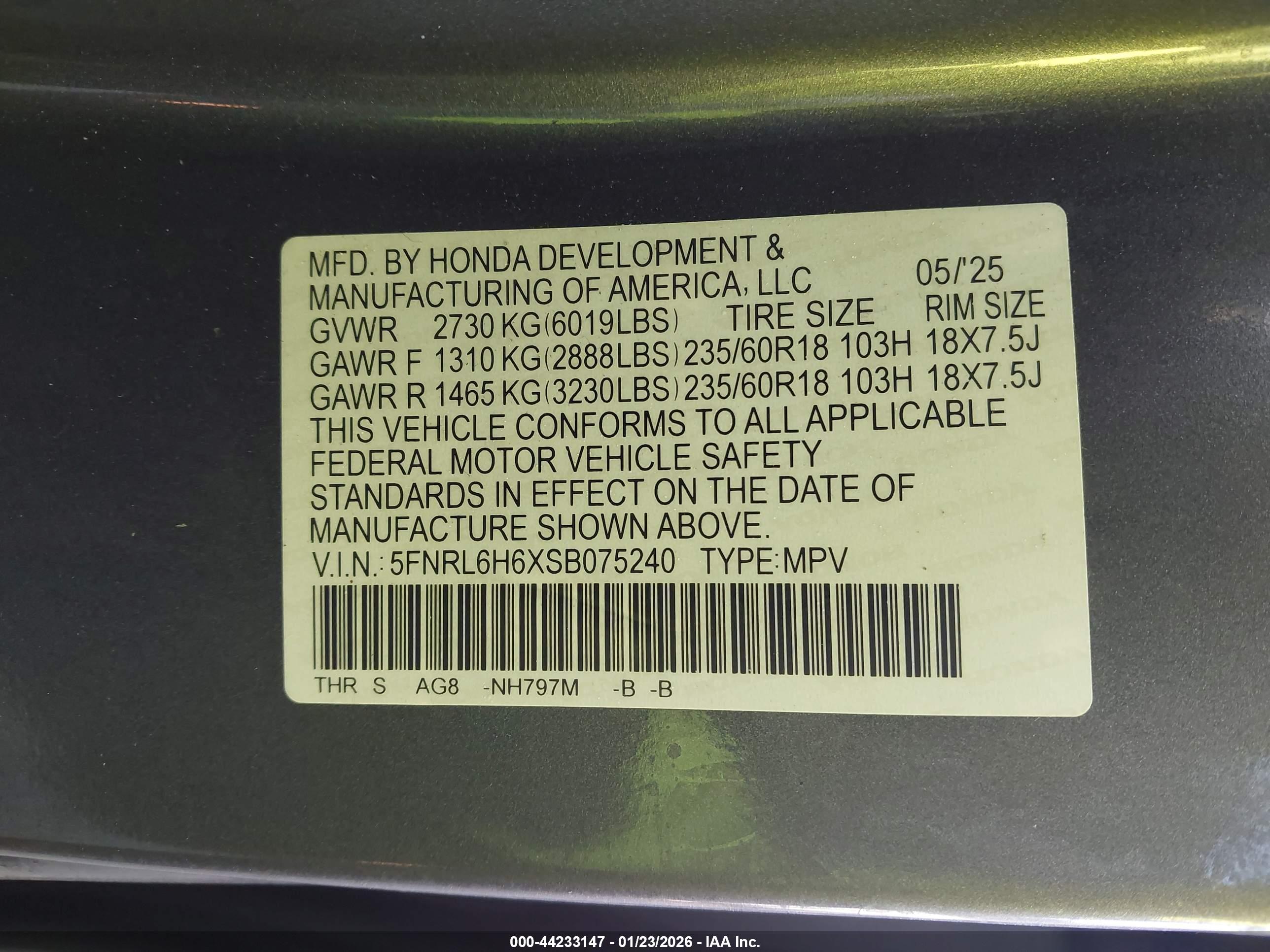 HONDA ODYSSEY image 9