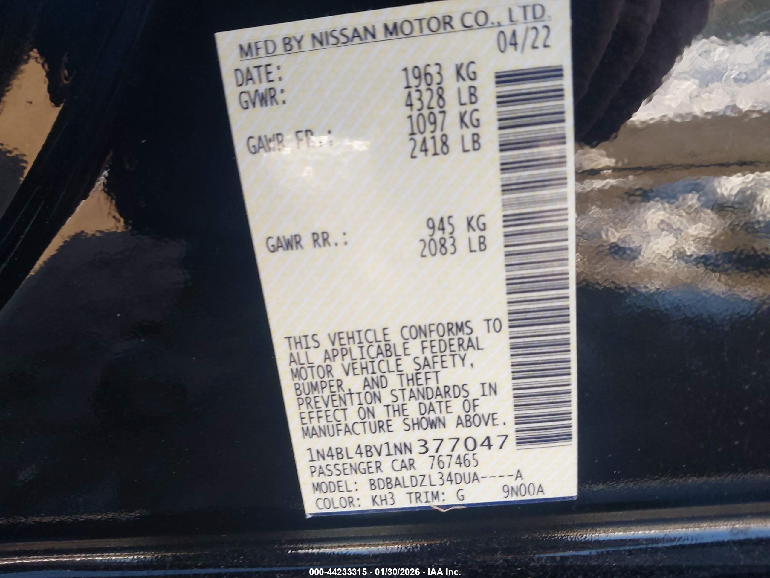 NISSAN ALTIMA image 9