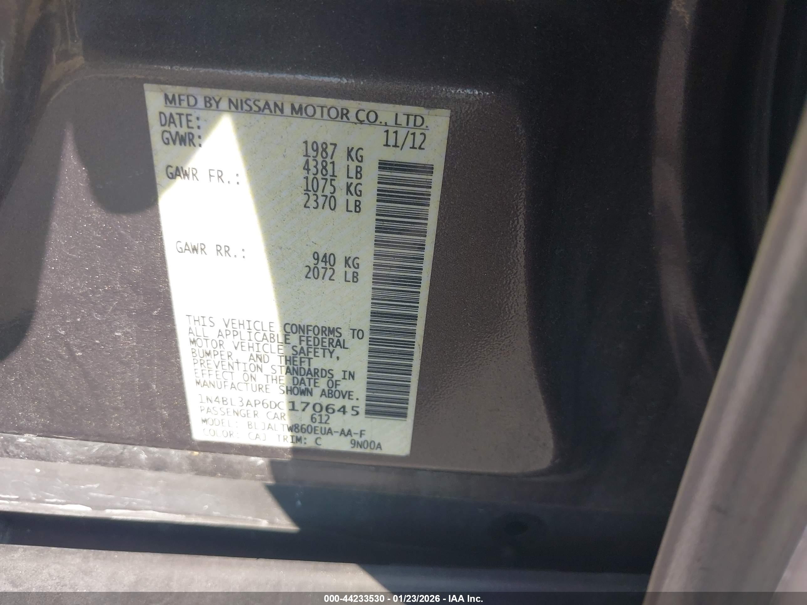 NISSAN ALTIMA image 9