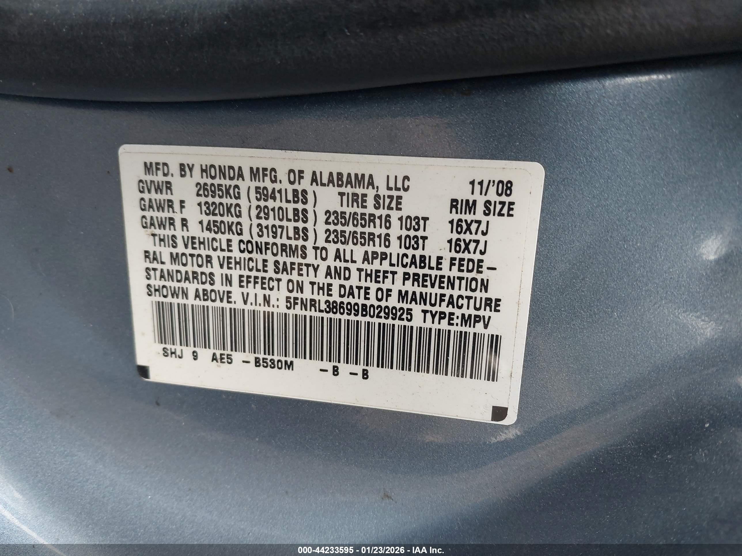 HONDA ODYSSEY image 9