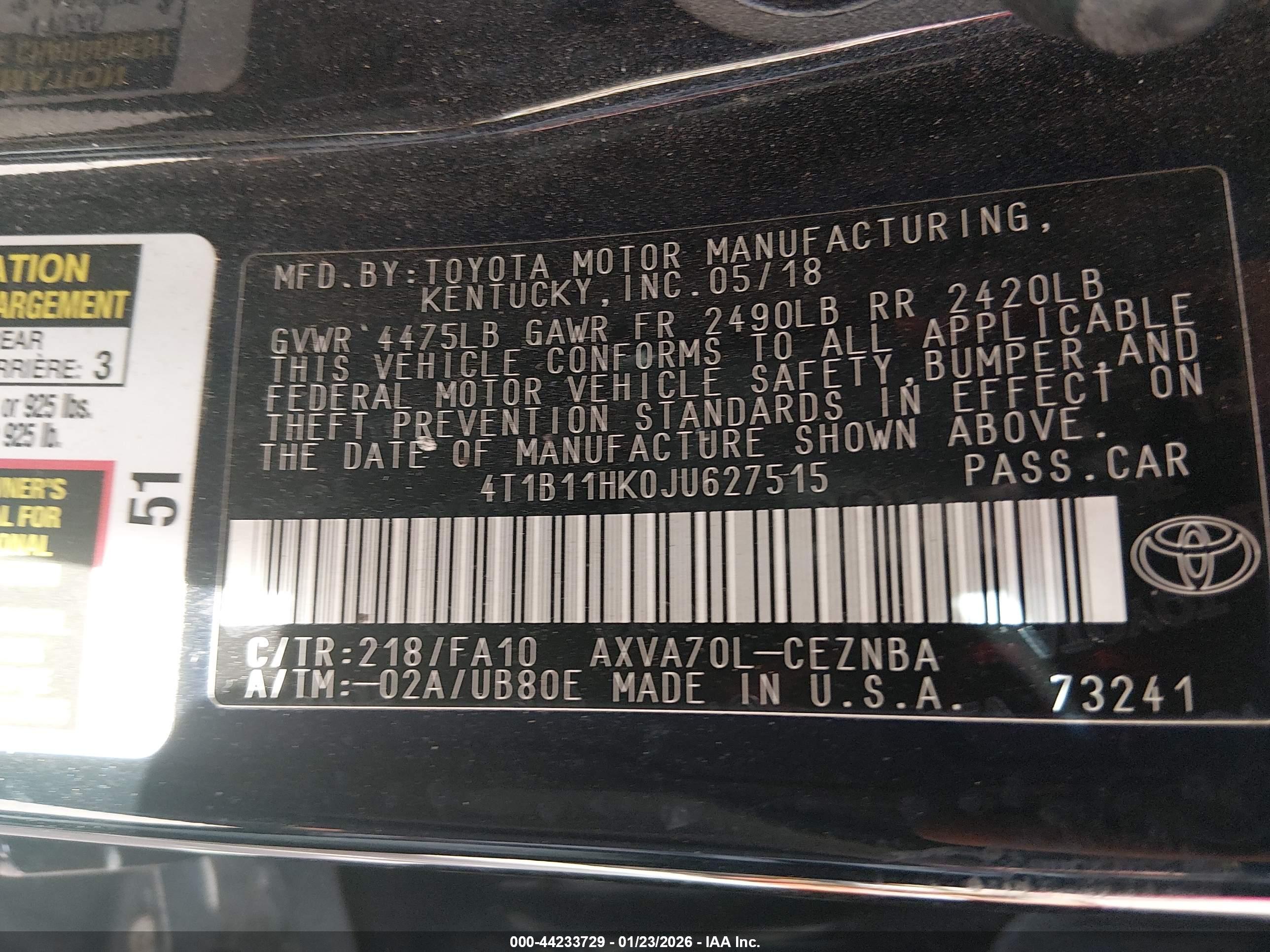 TOYOTA CAMRY image 9