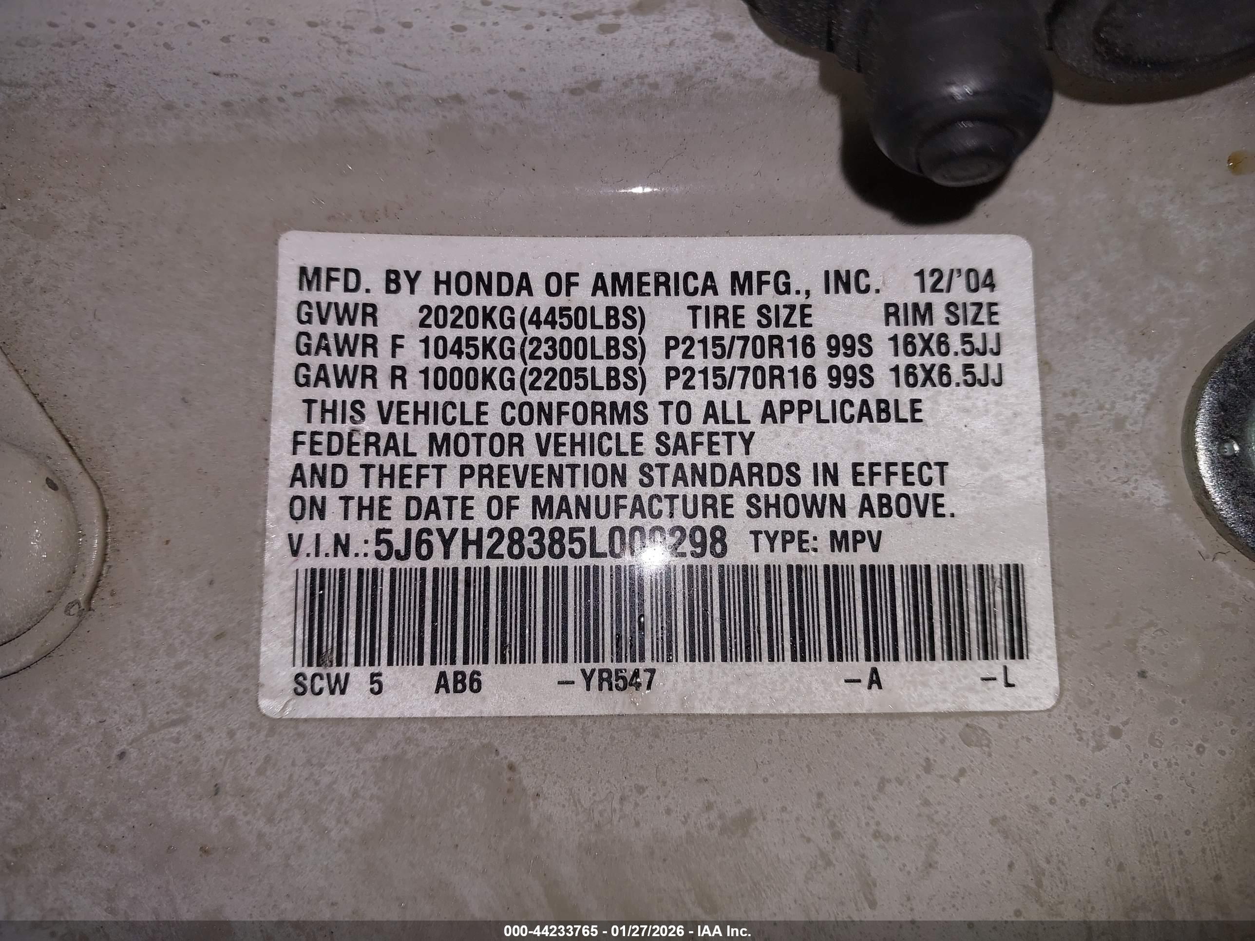 HONDA ELEMENT image 9