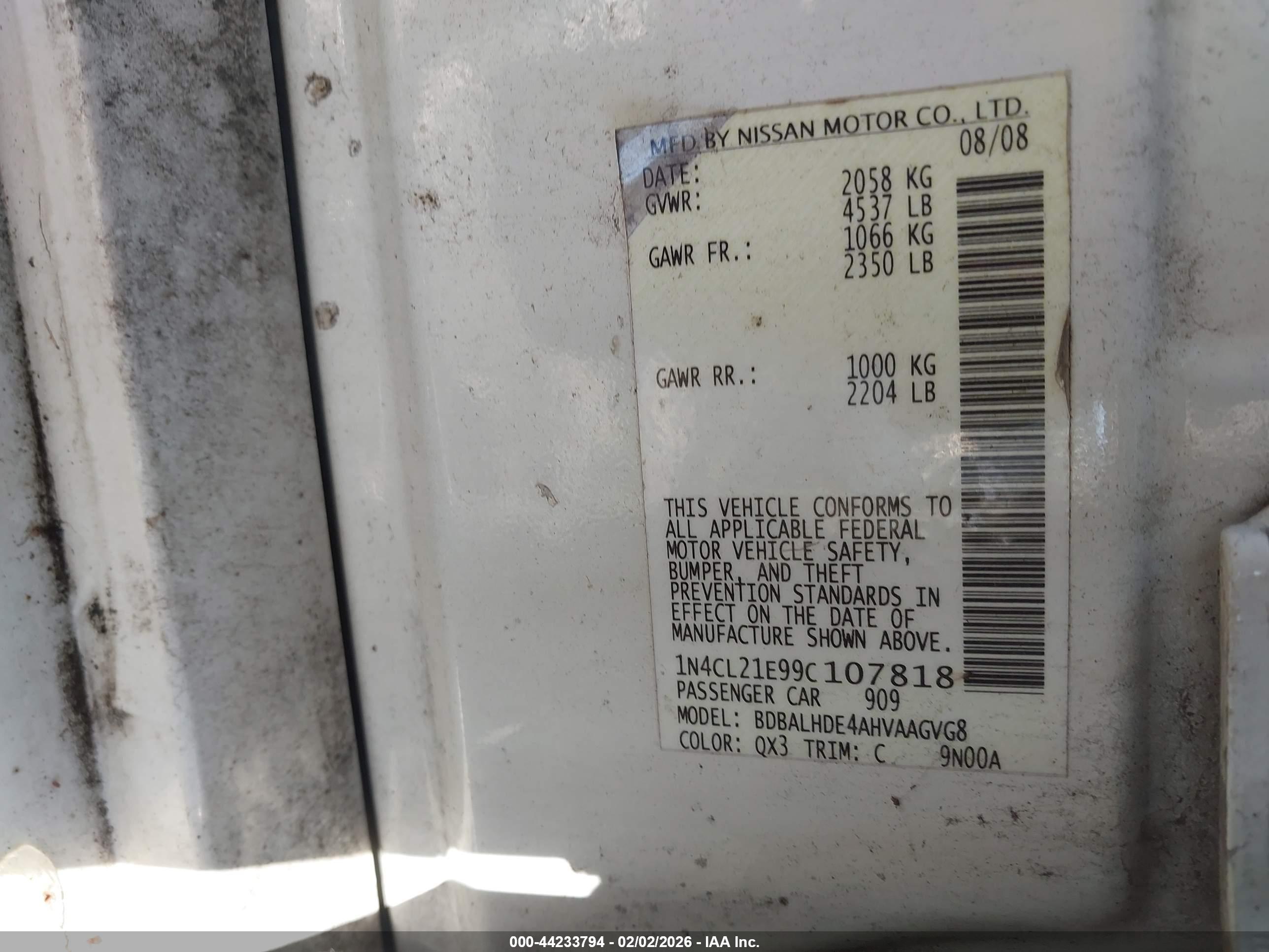 NISSAN ALTIMA image 9