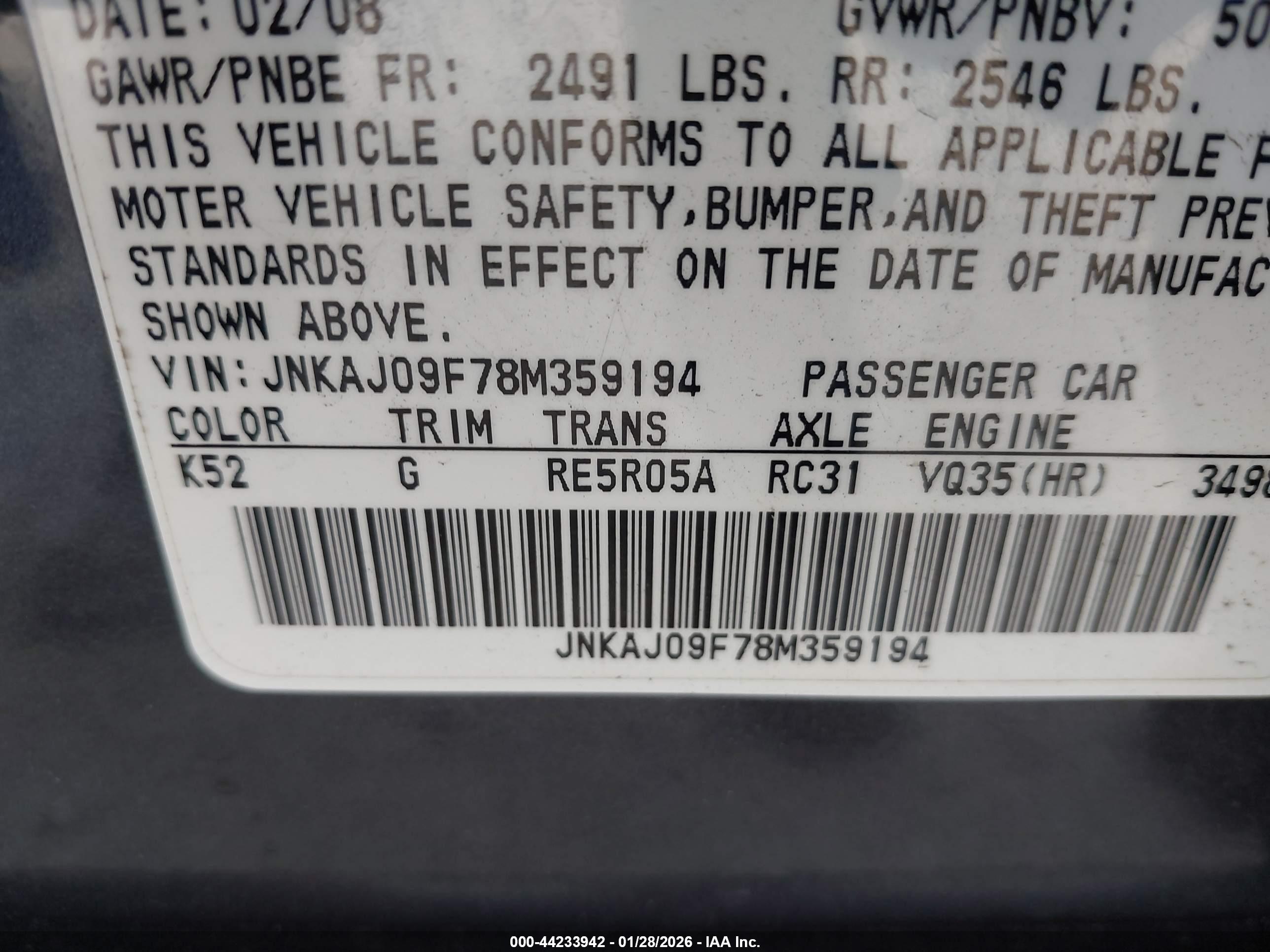 INFINITI EX35 image 9