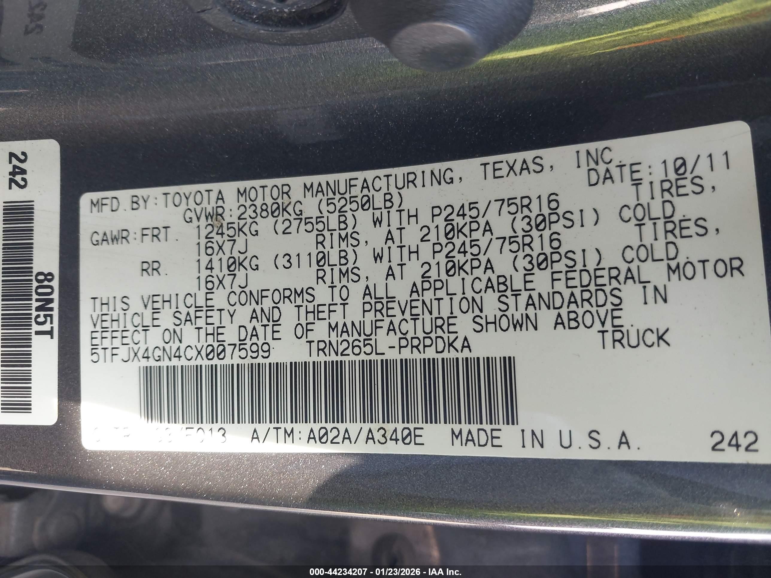 TOYOTA TACOMA image 9