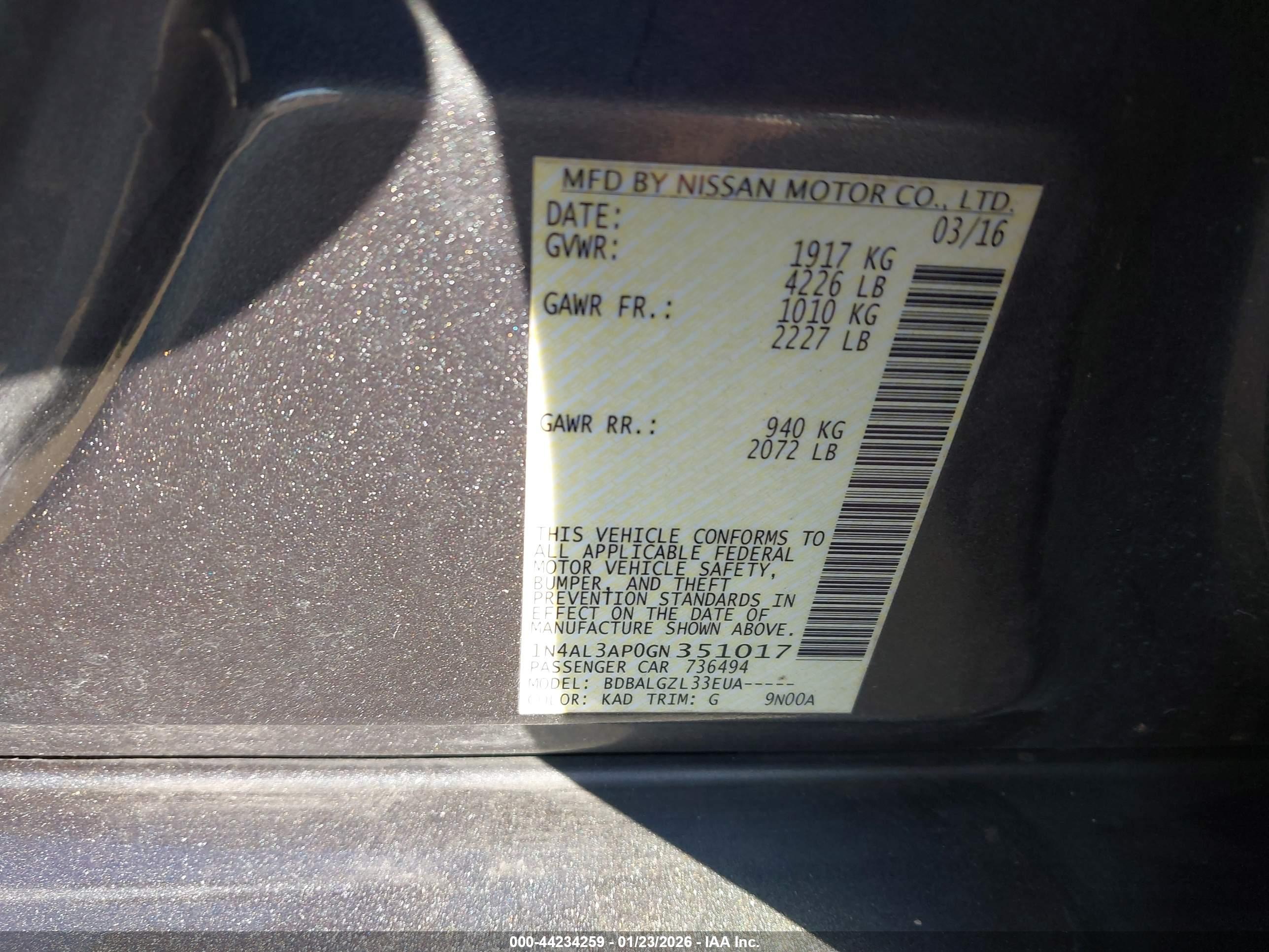 NISSAN ALTIMA image 9