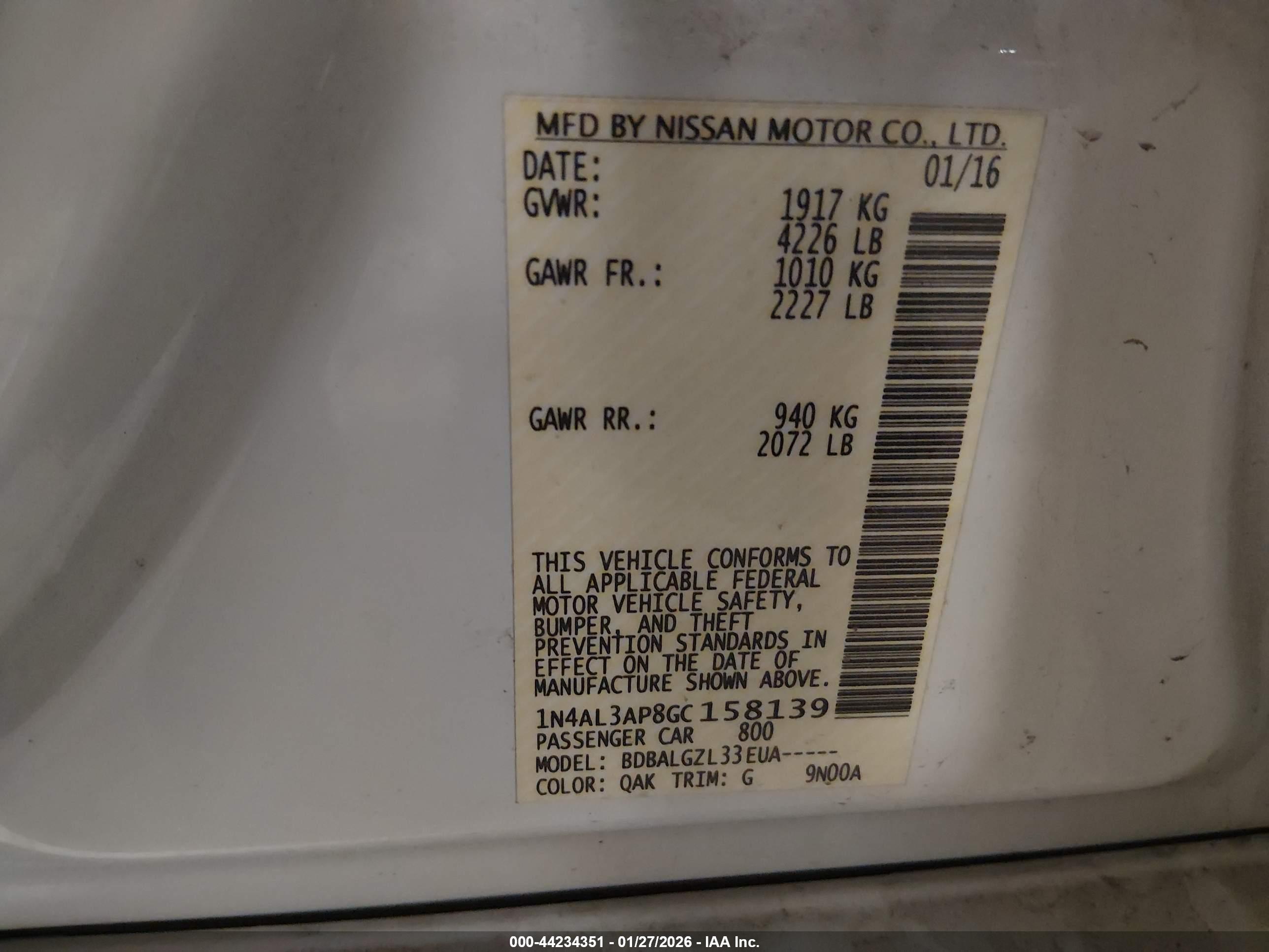 NISSAN ALTIMA image 9