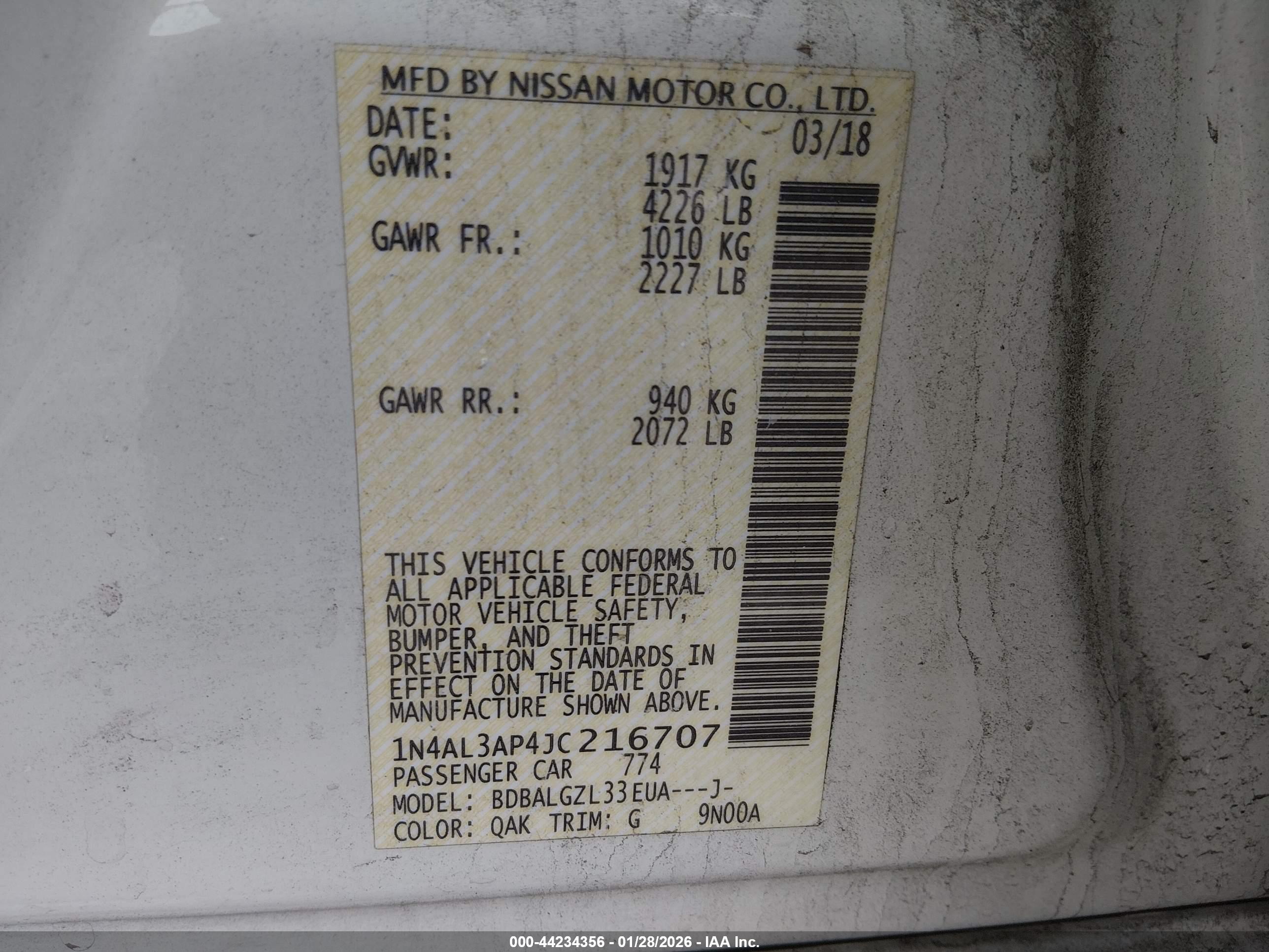 NISSAN ALTIMA image 9