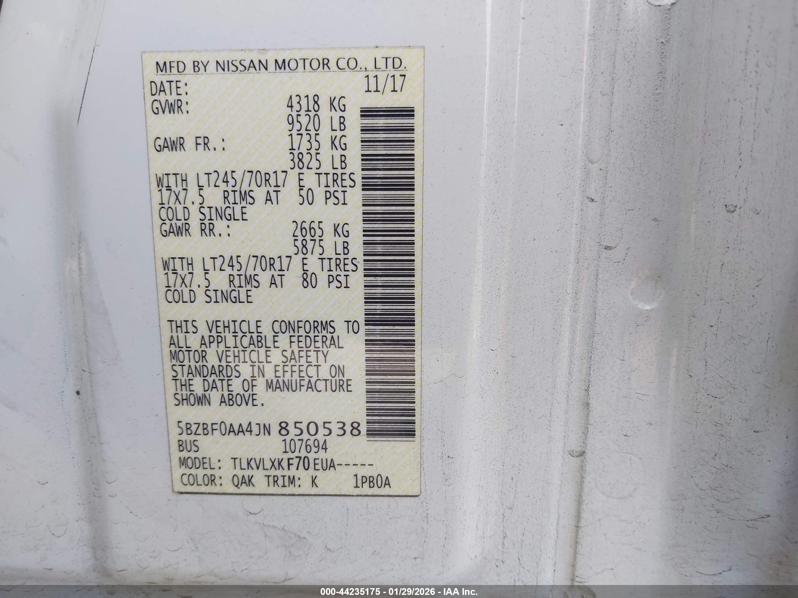 NISSAN NV image 9