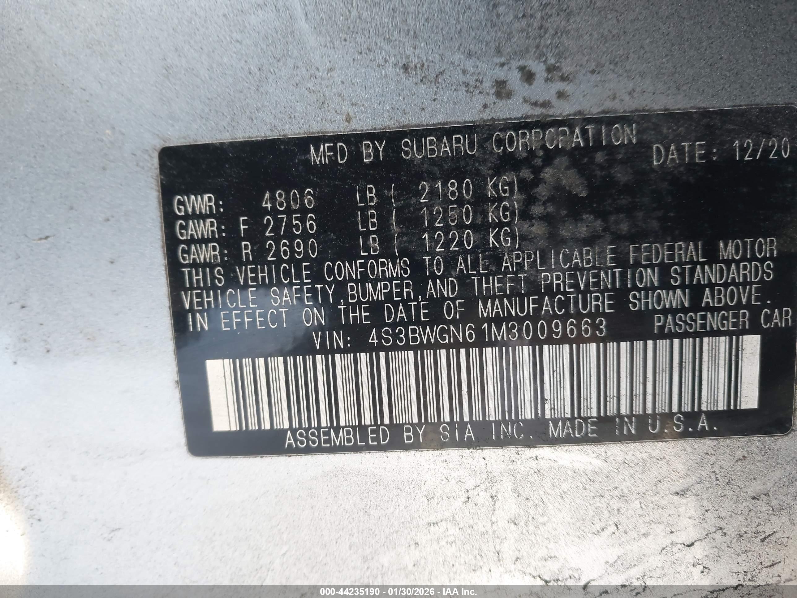 SUBARU LEGACY image 9