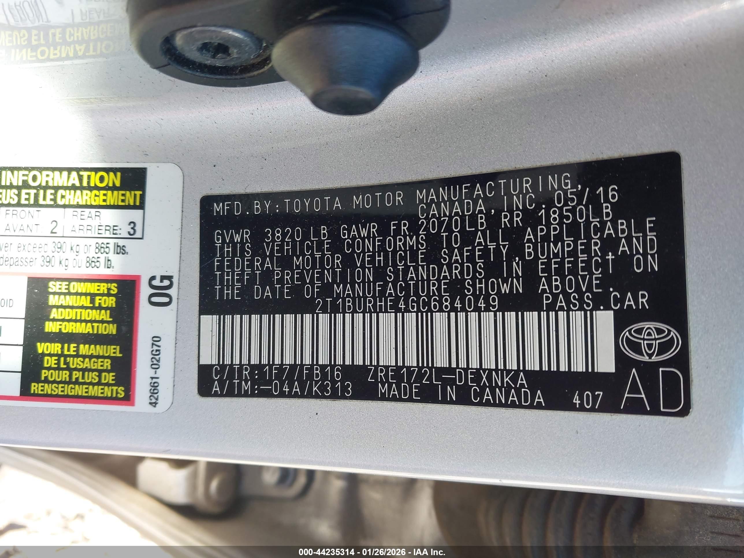 TOYOTA COROLLA image 9