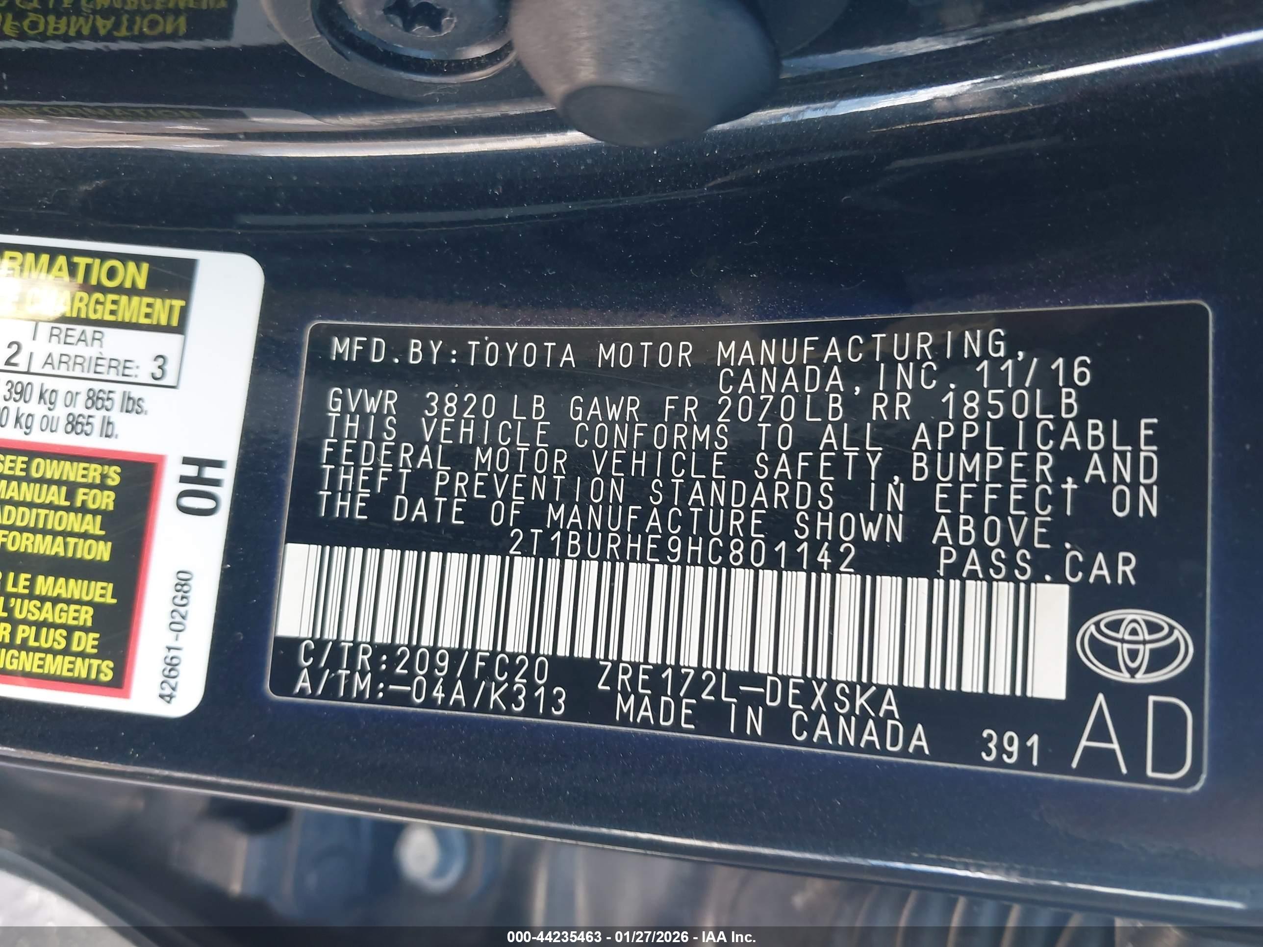 TOYOTA COROLLA image 9
