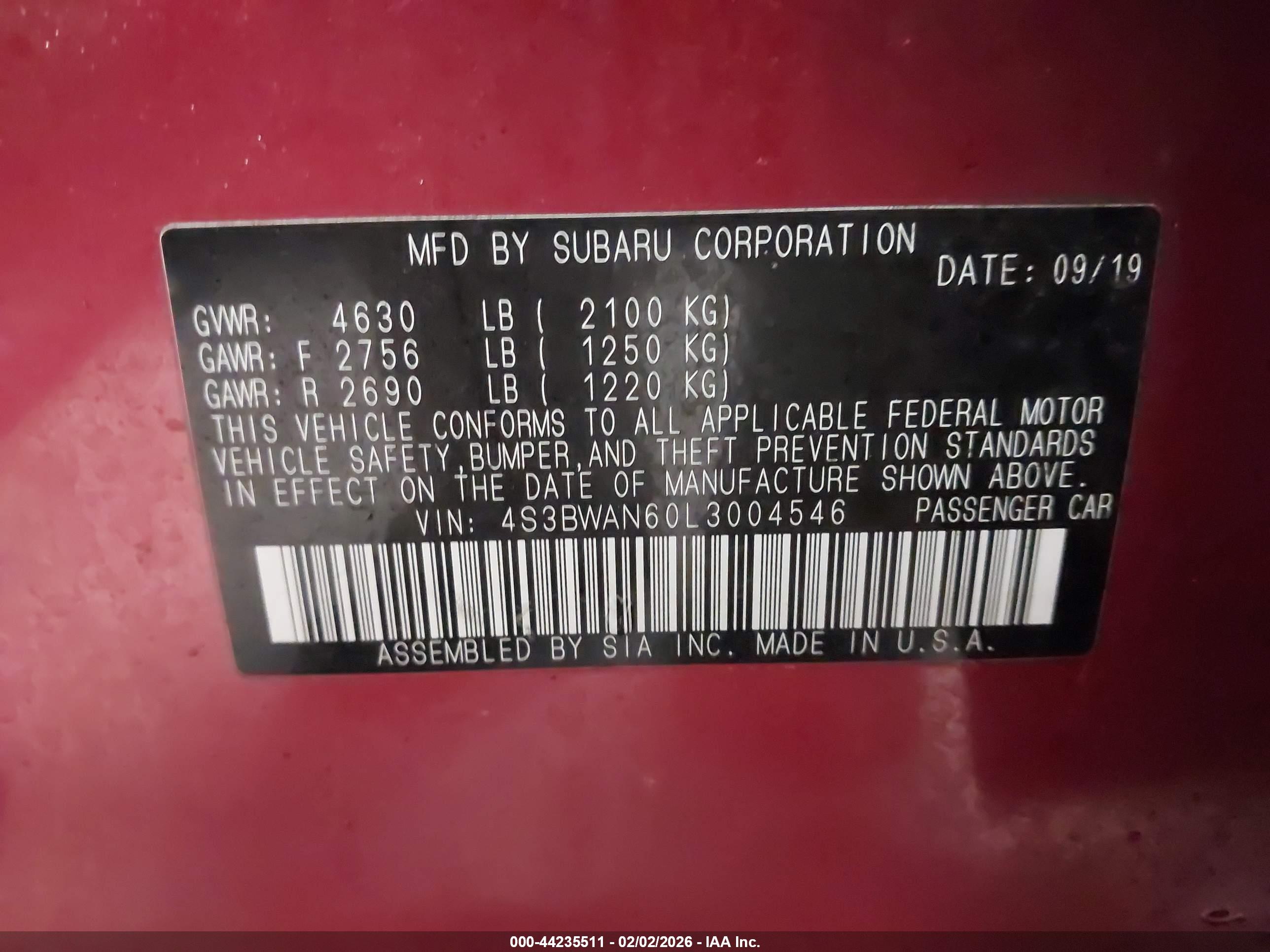 SUBARU LEGACY image 9