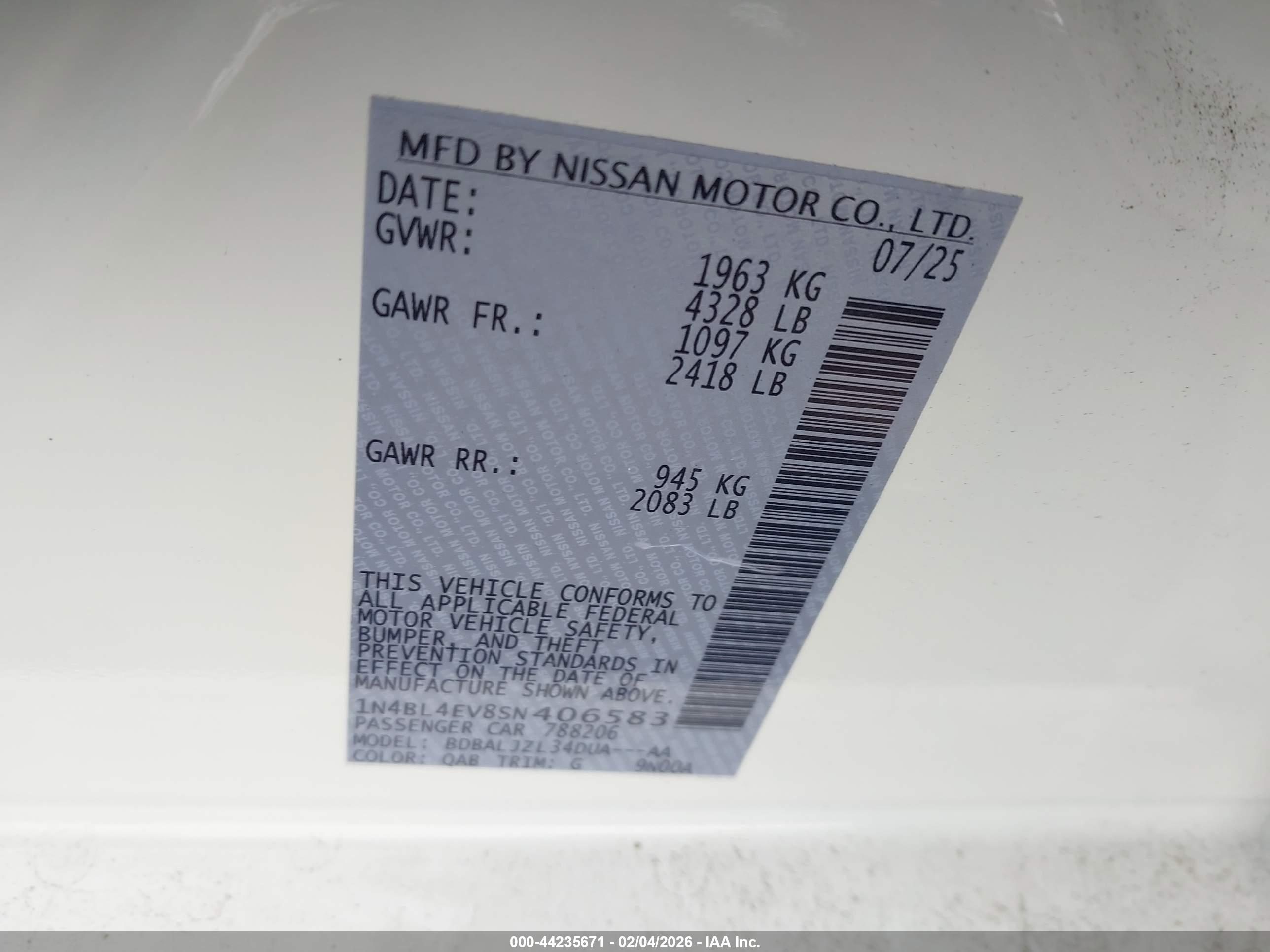 NISSAN ALTIMA image 9