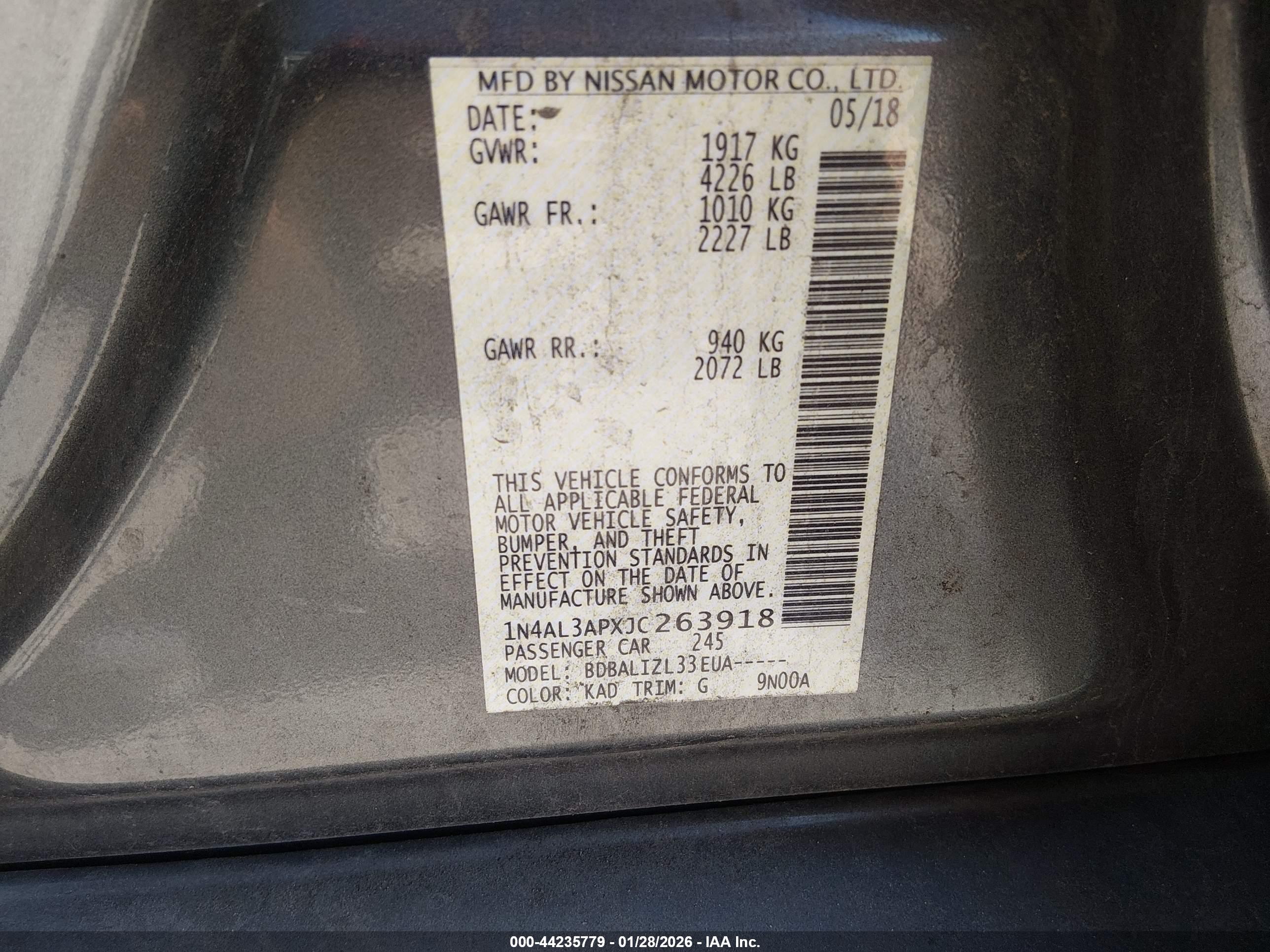 NISSAN ALTIMA image 9