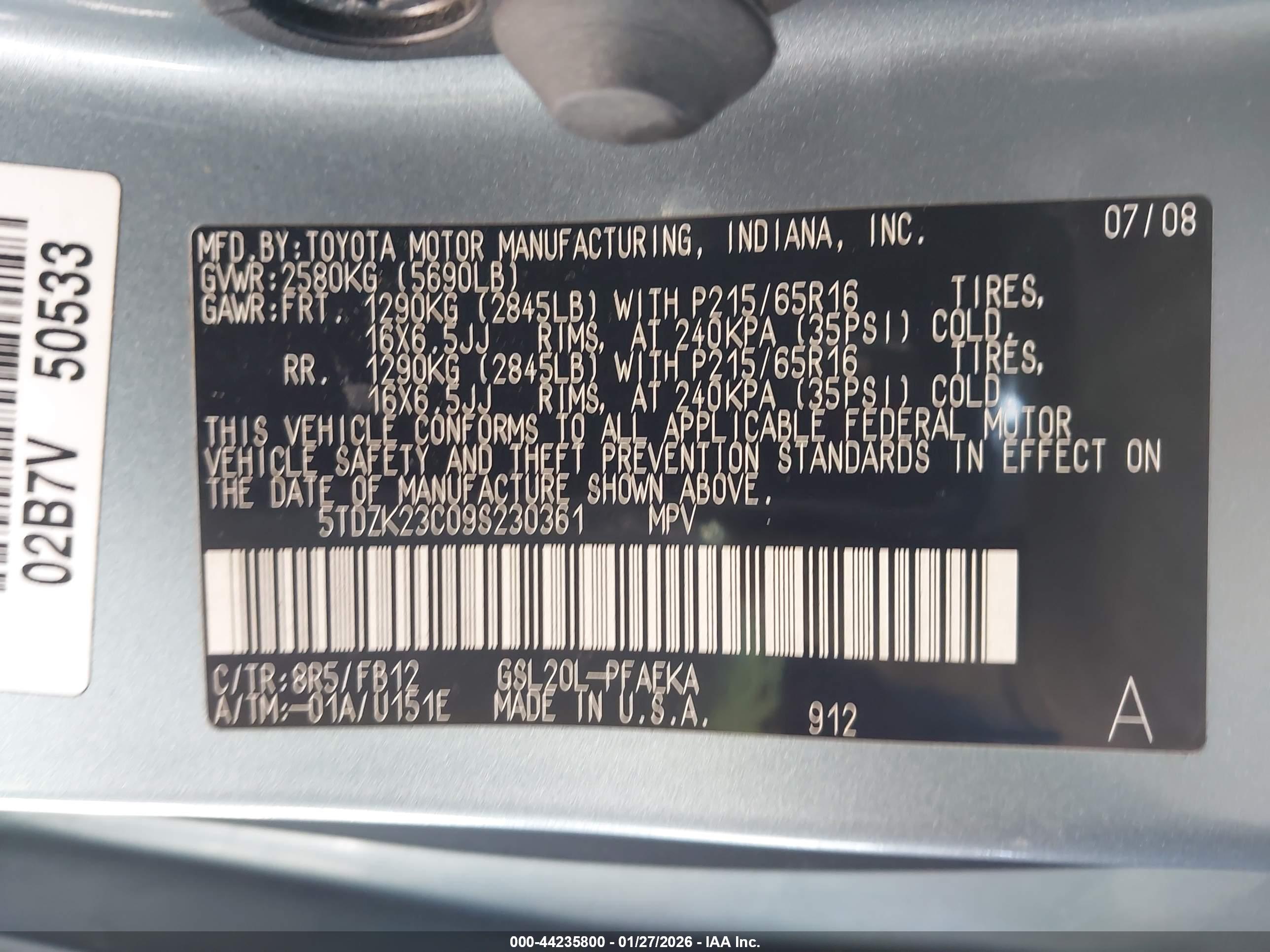 TOYOTA SIENNA image 9