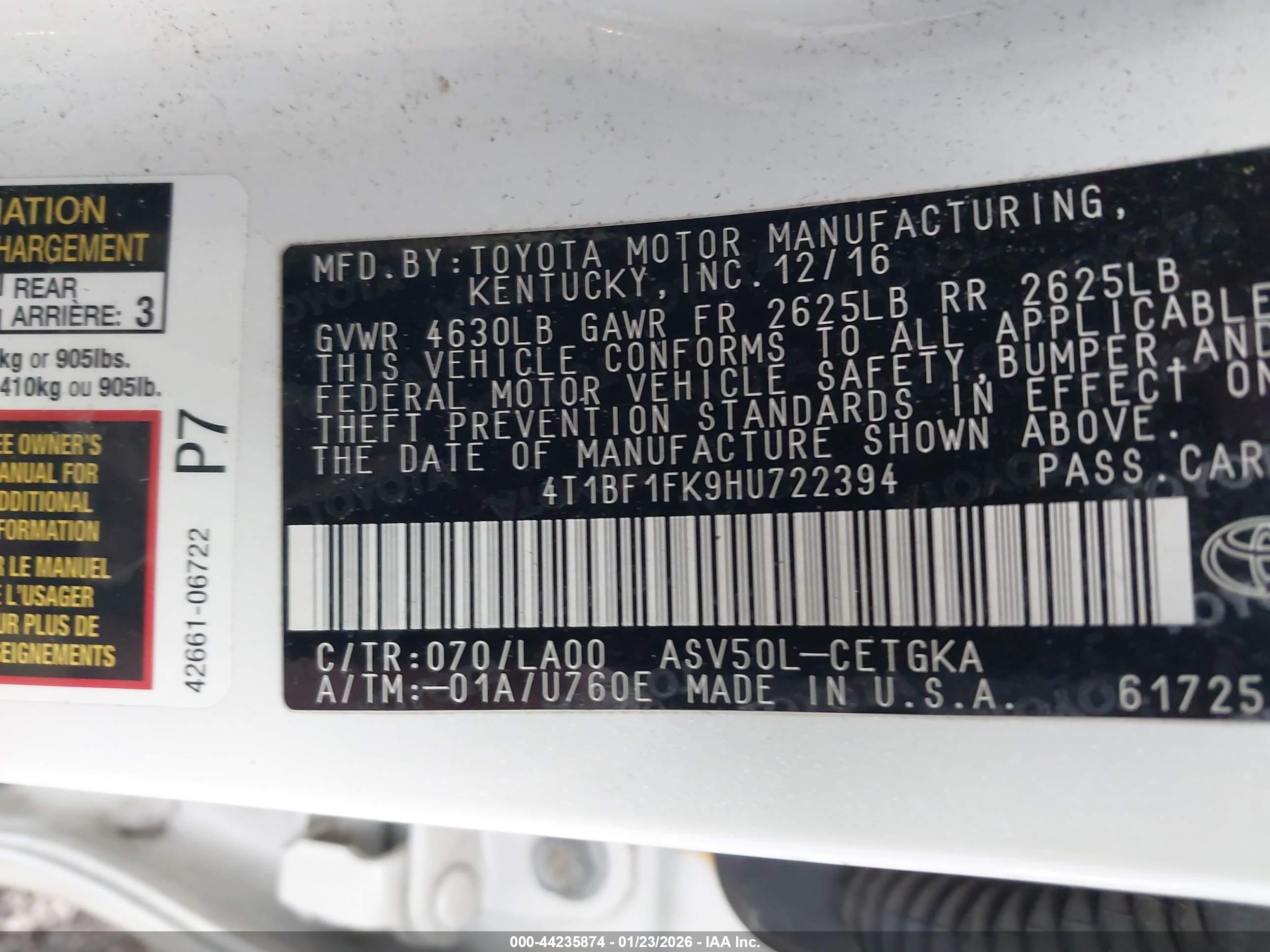 TOYOTA CAMRY image 9