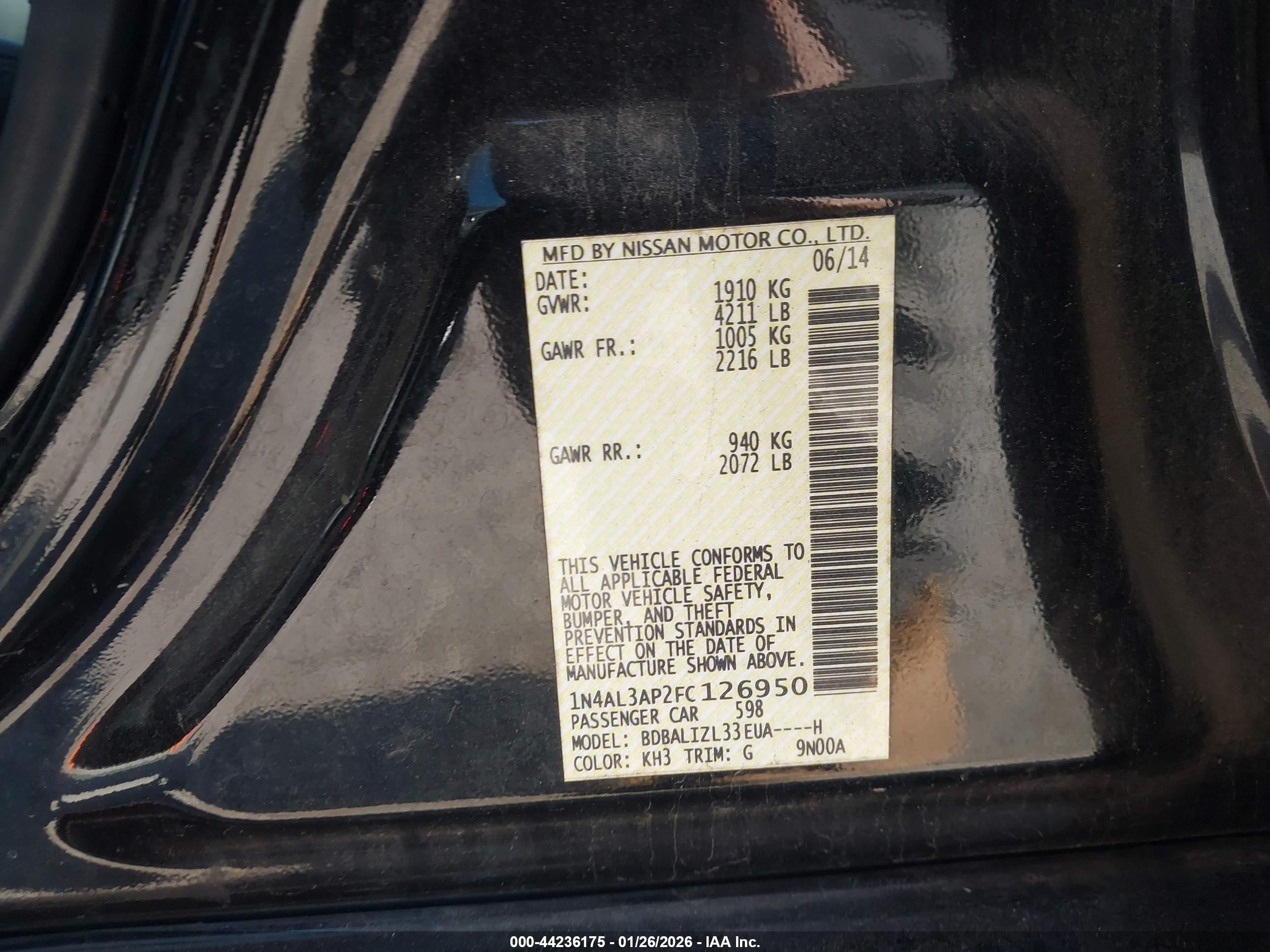NISSAN ALTIMA image 9