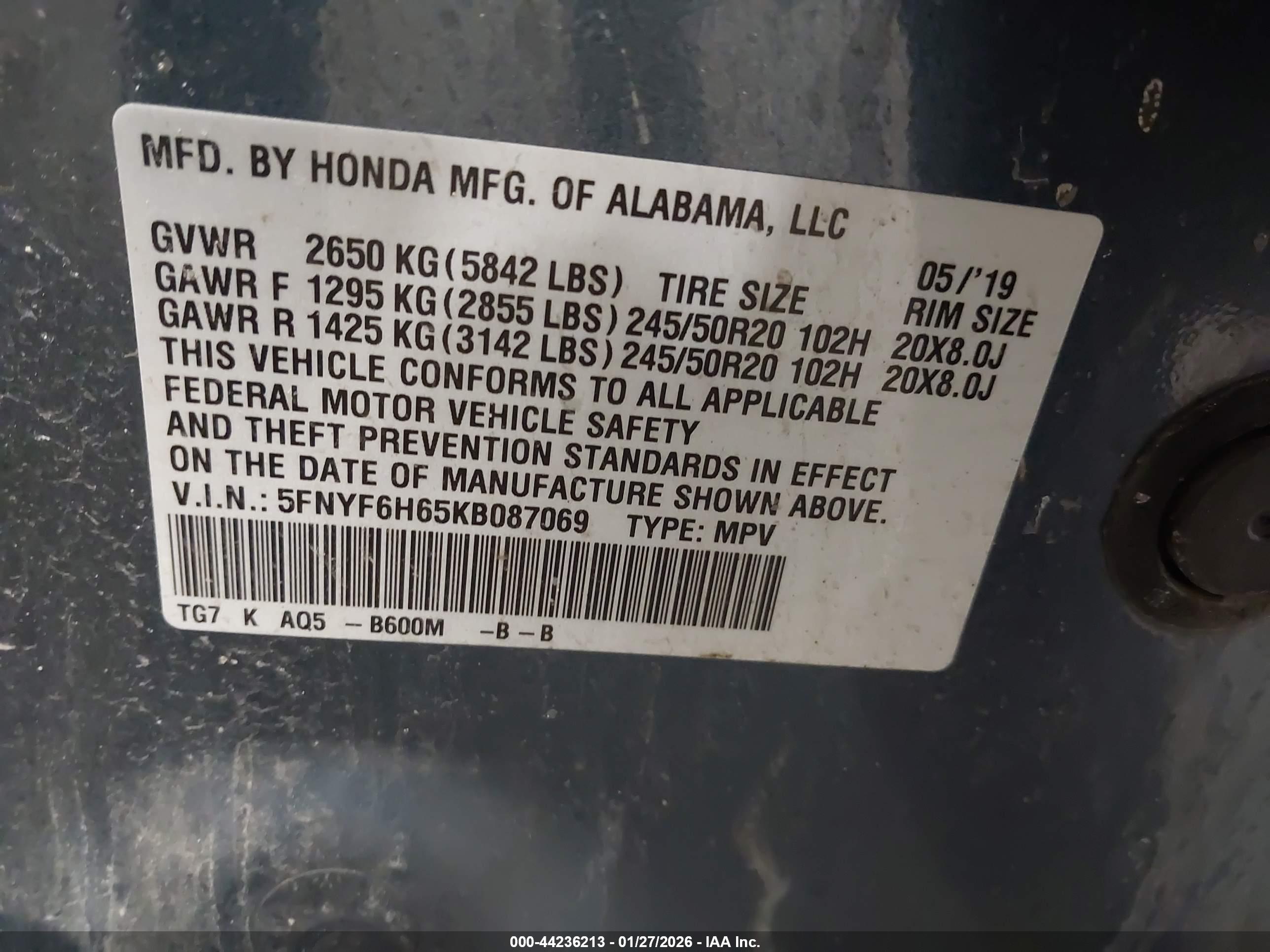 HONDA PILOT image 9
