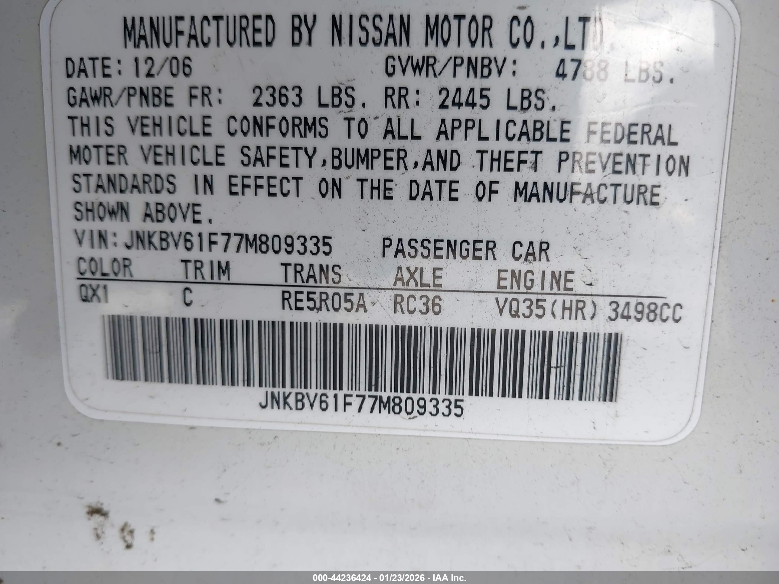 INFINITI G35X image 9