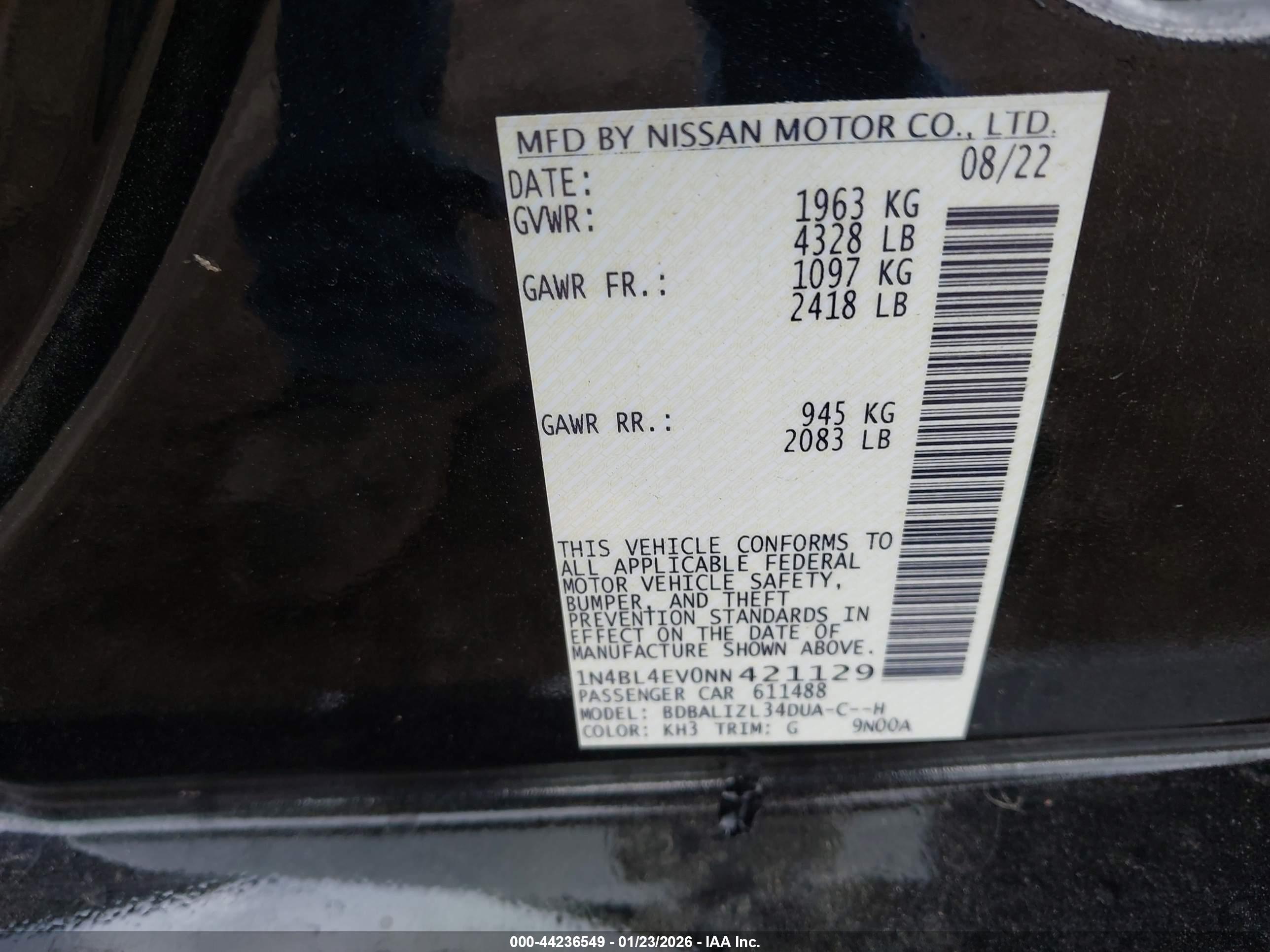 NISSAN ALTIMA image 9