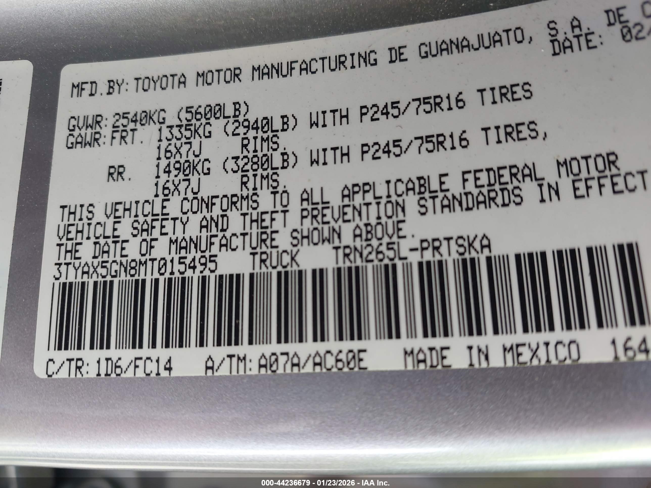 TOYOTA TACOMA image 9