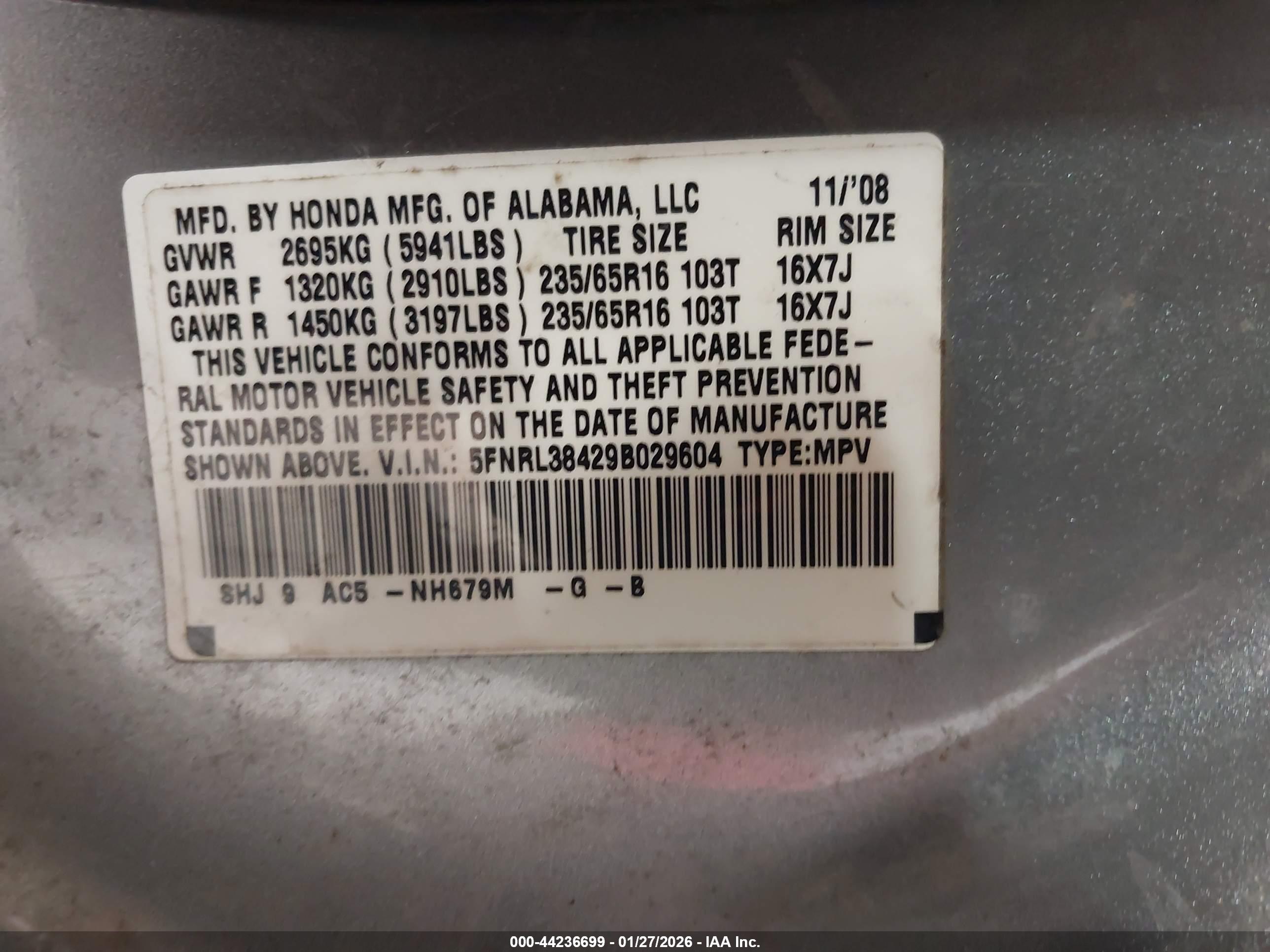 HONDA ODYSSEY image 9