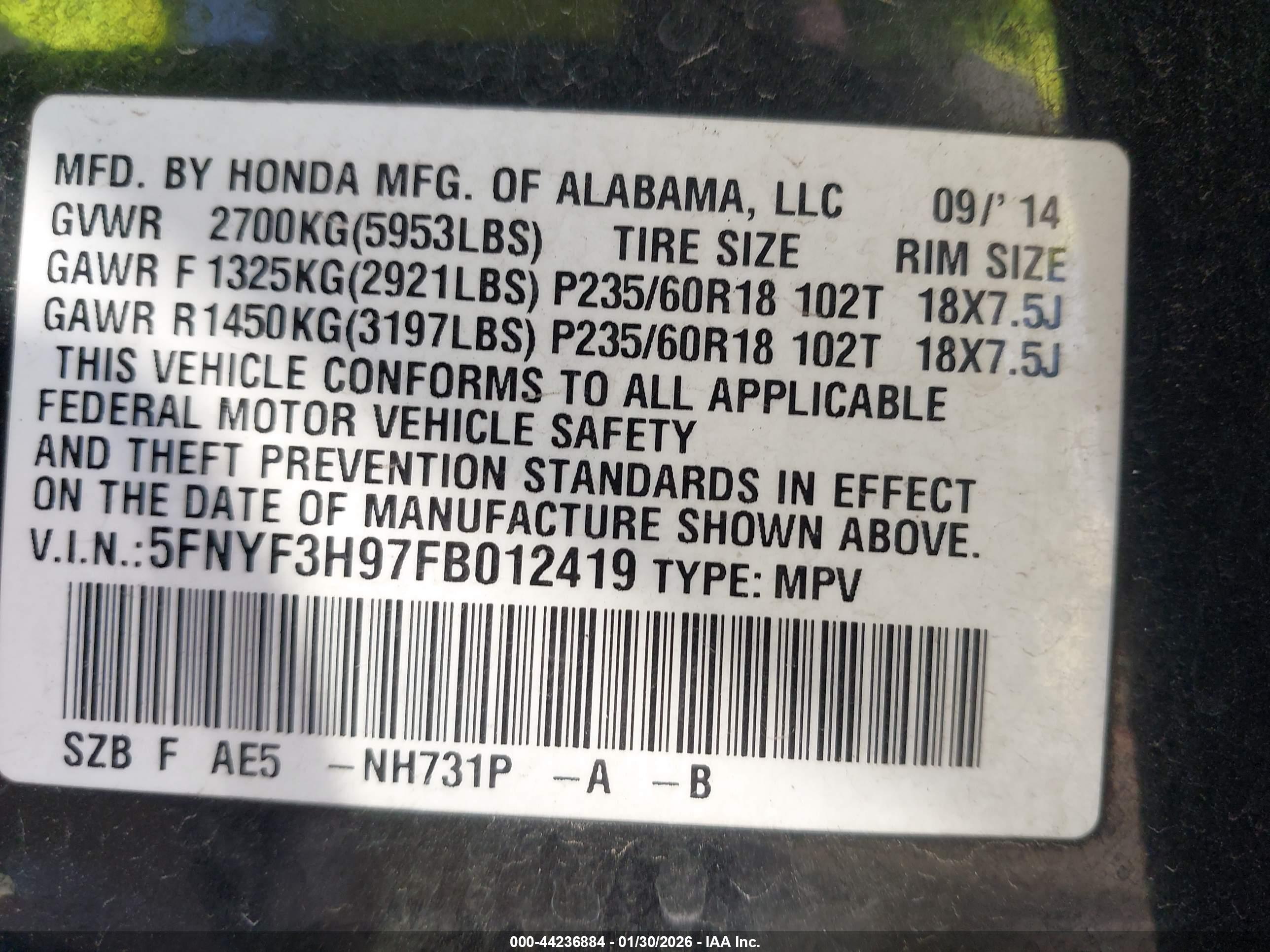 HONDA PILOT image 9