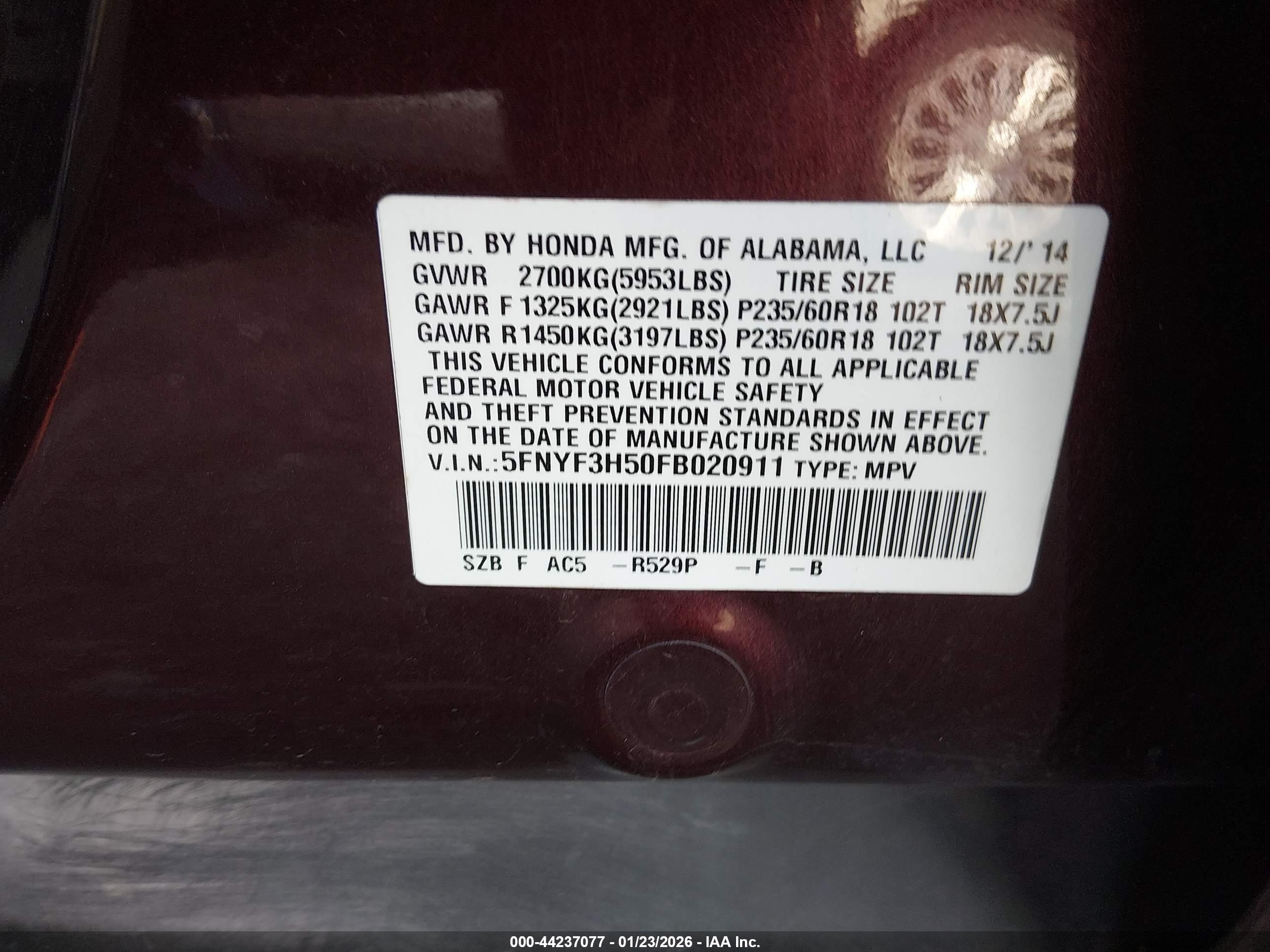 HONDA PILOT image 9