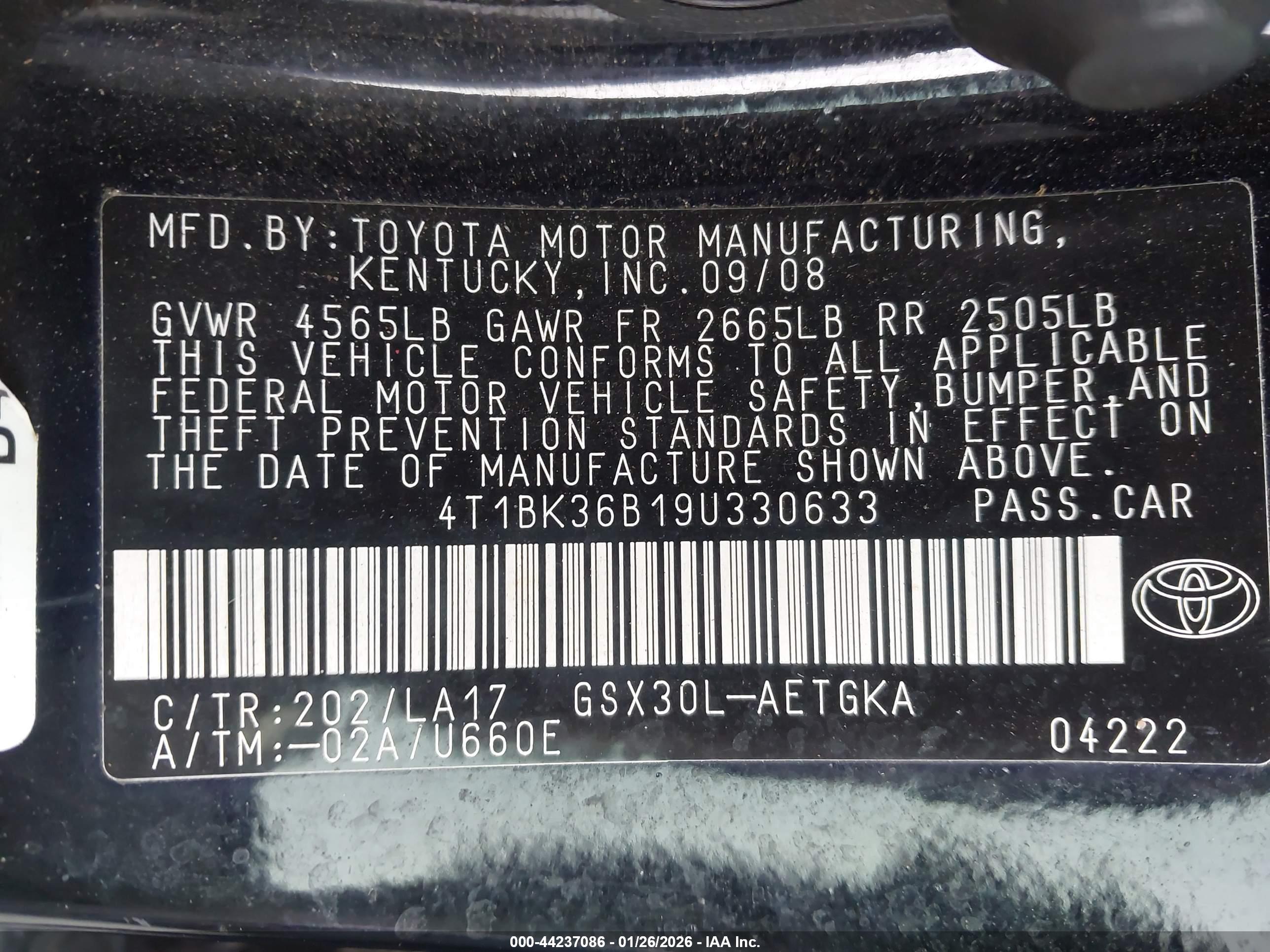 TOYOTA AVALON image 9