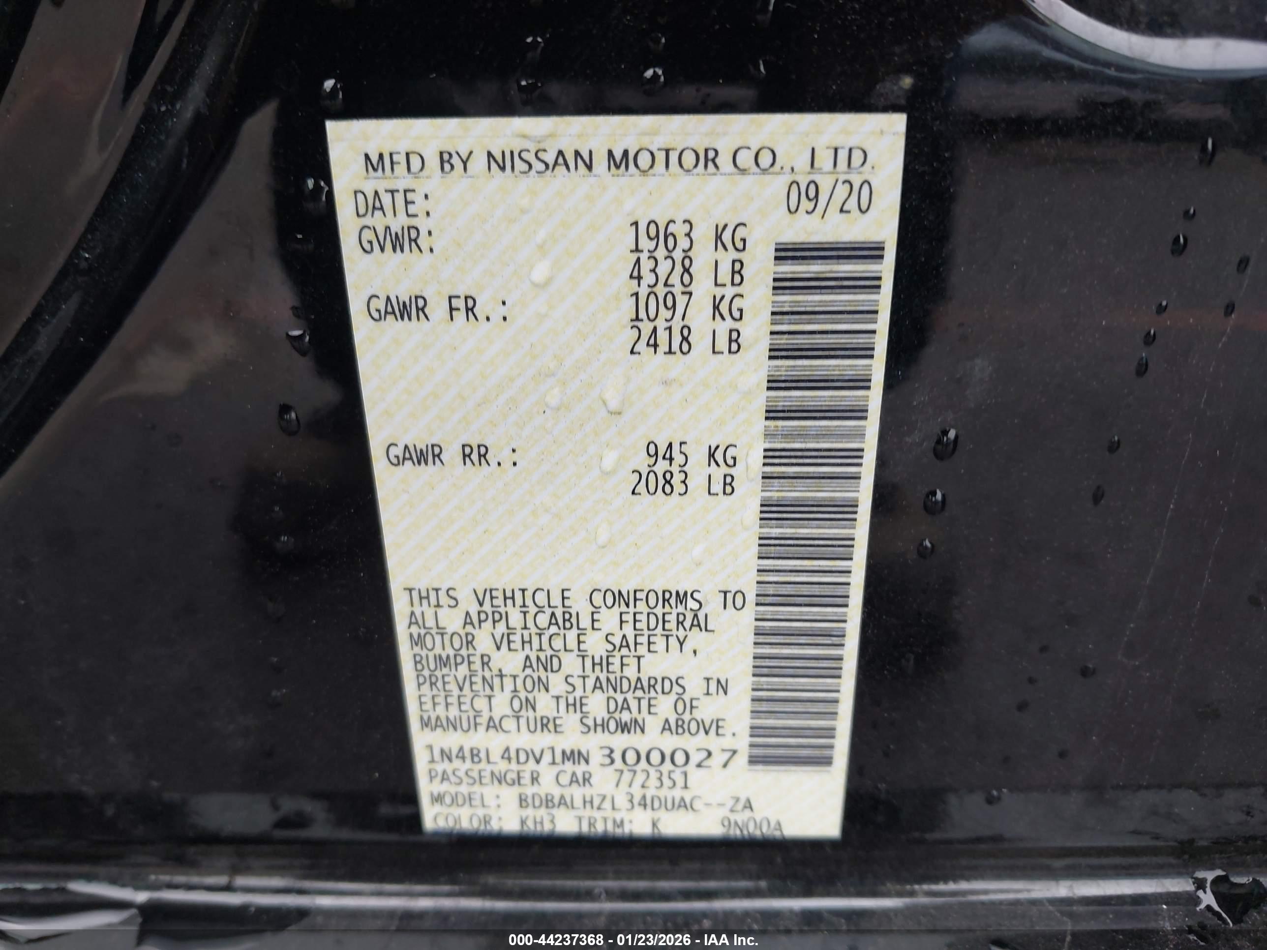 NISSAN ALTIMA image 9