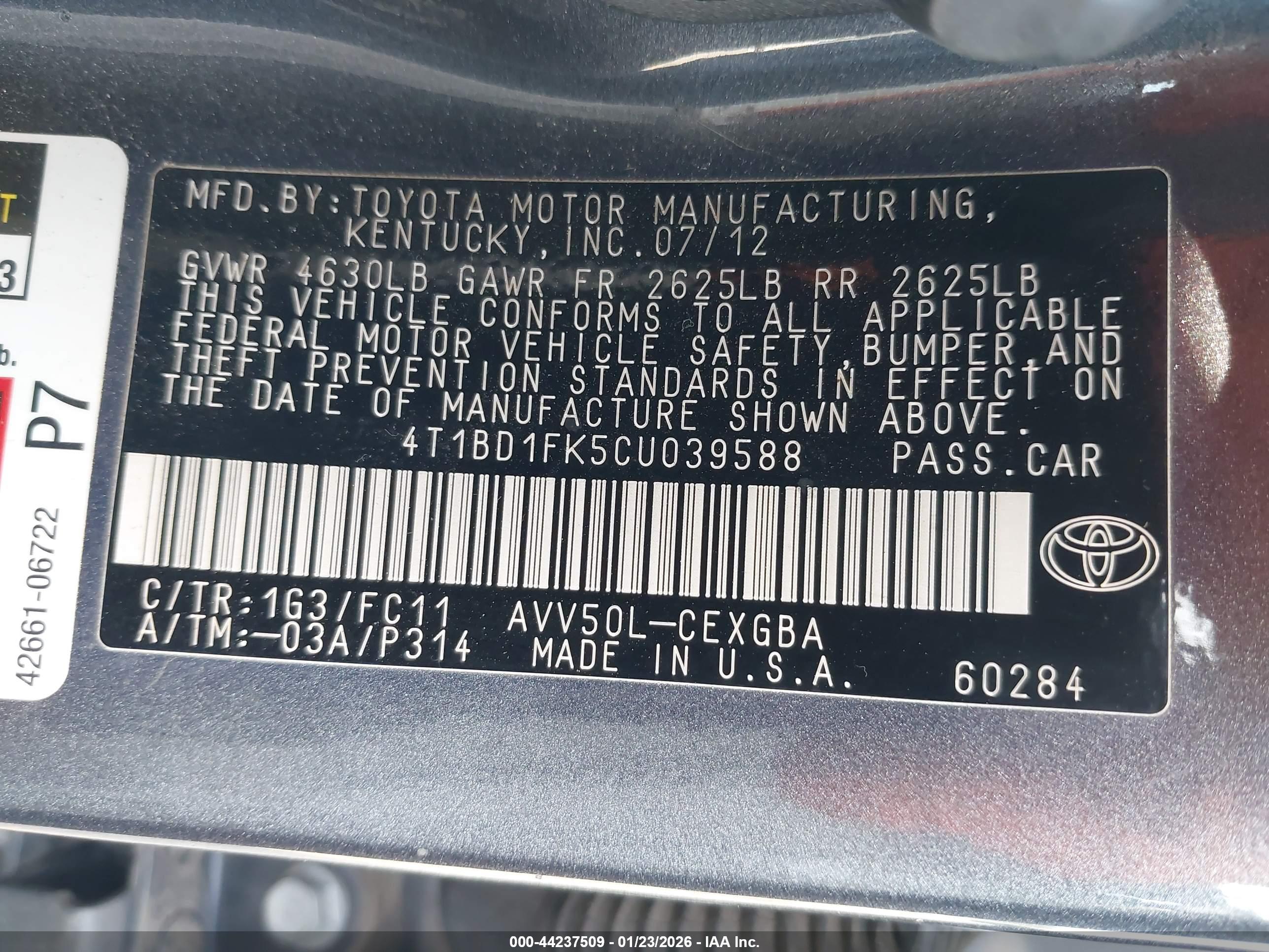 TOYOTA CAMRY image 9