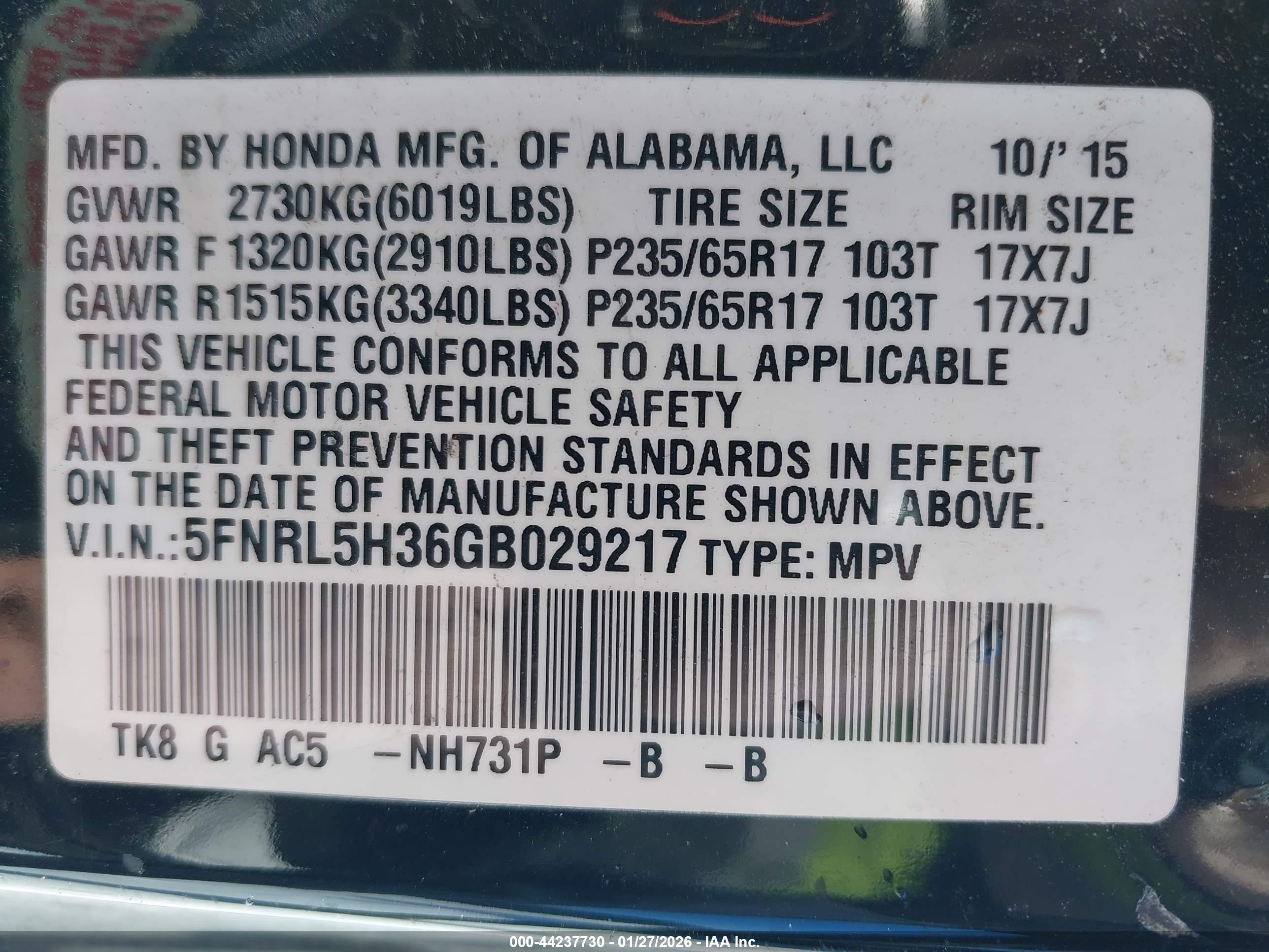 HONDA ODYSSEY image 9