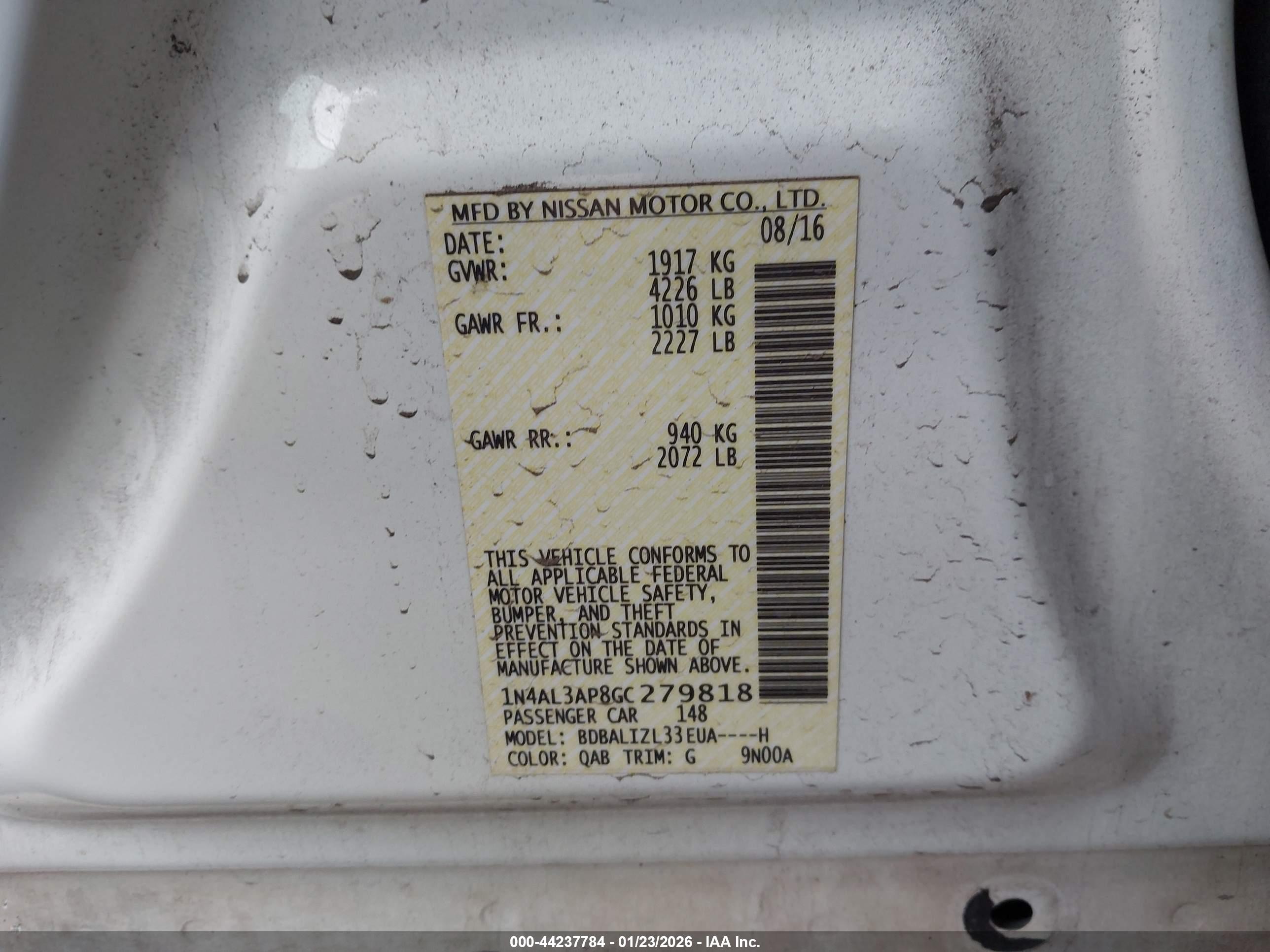 NISSAN ALTIMA image 9